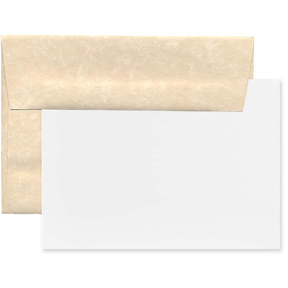 JAM Paper 3.62&#x22; x 5.12&#x22; Blank Greeting Cards Set with Parchment Envelopes, 25ct.