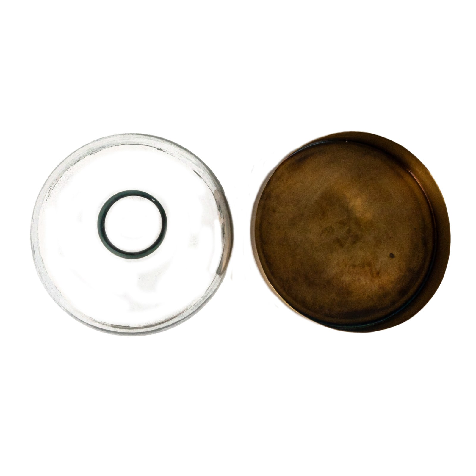 Hello Honey&#xAE; 10&#x22; Clear &#x26; Antique Sophisticated Glass Cloche with Metal Tray