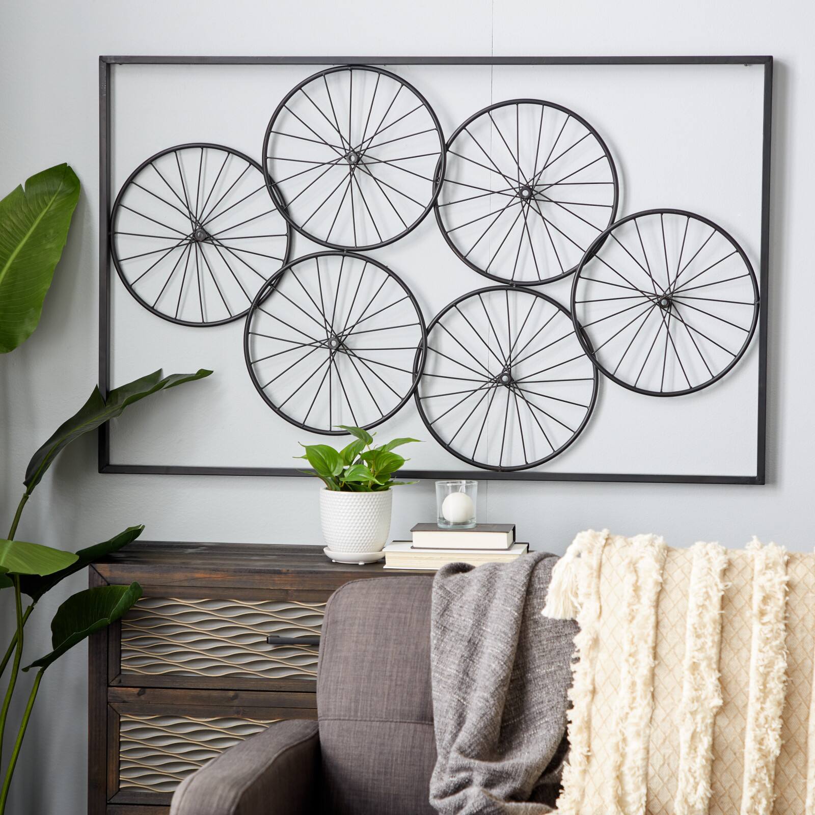 48&#x22; Black Iron Rustic Wall D&#xE9;cor