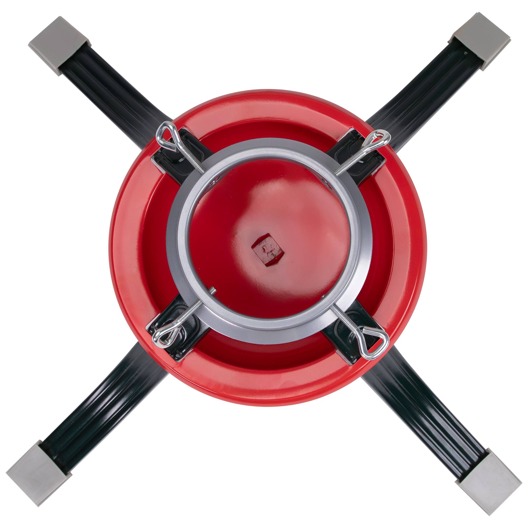 Metal Tree Stand for Live Christmas Trees - 22" - Red and Green