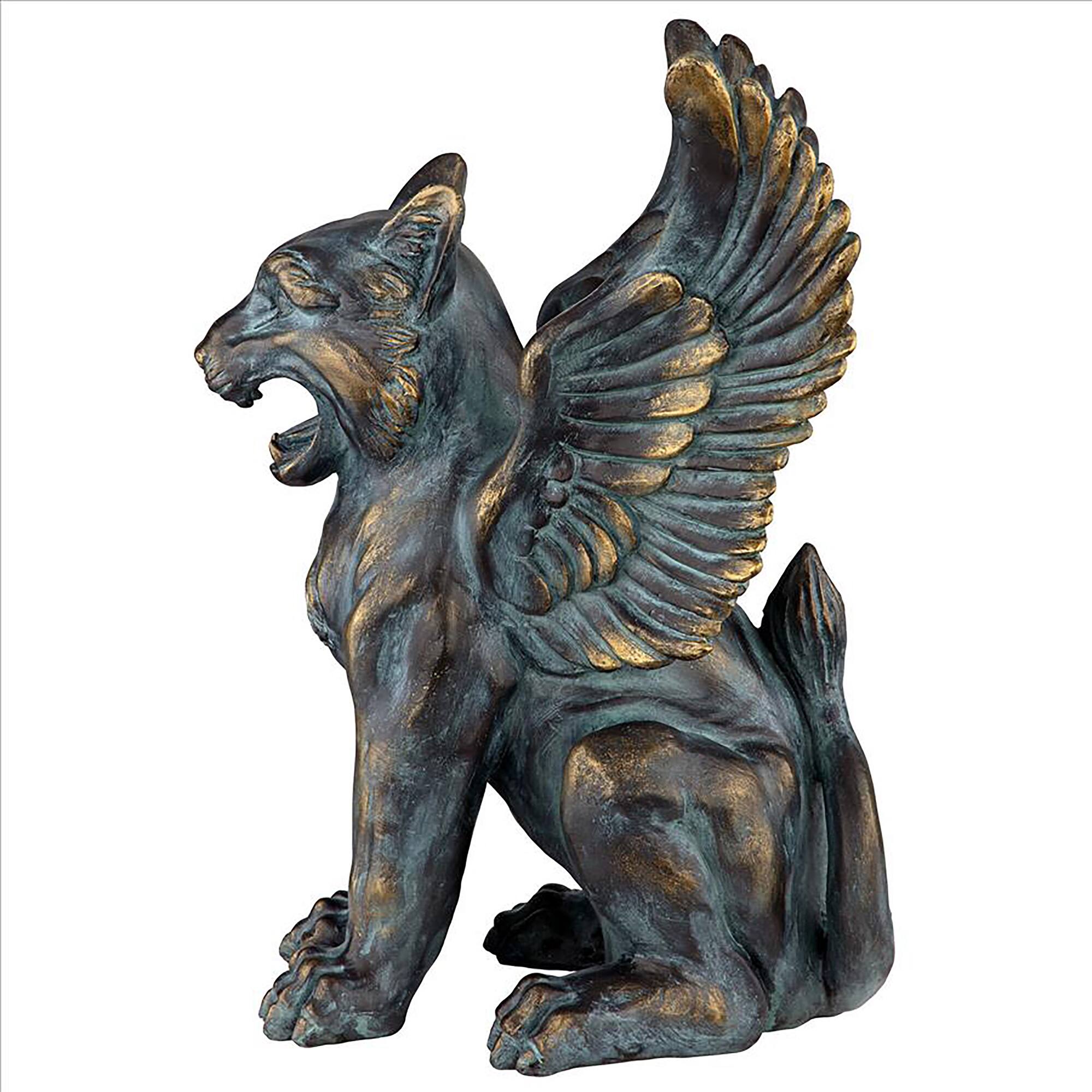 Design Toscano 18&#x22; Caesar&#x27;s Griffin Winged Lion Statue