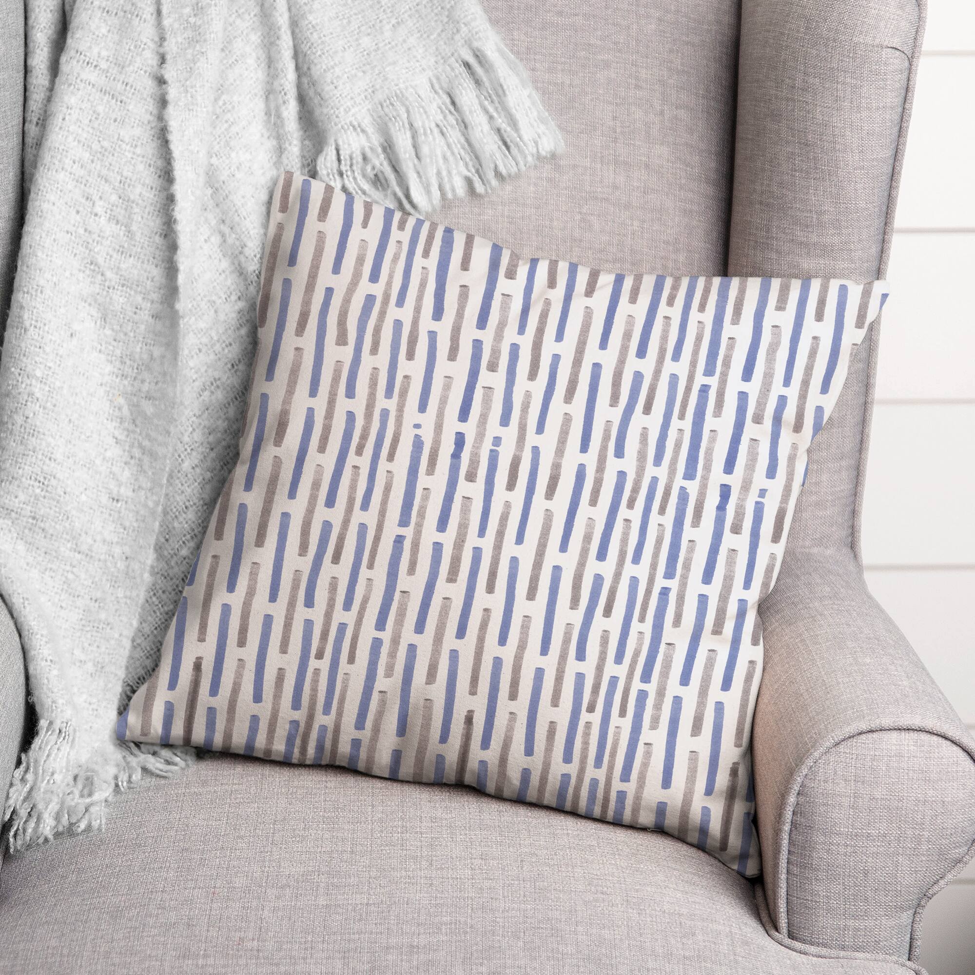 Geometric Lines Indoor/Outdoor Throw Pillow