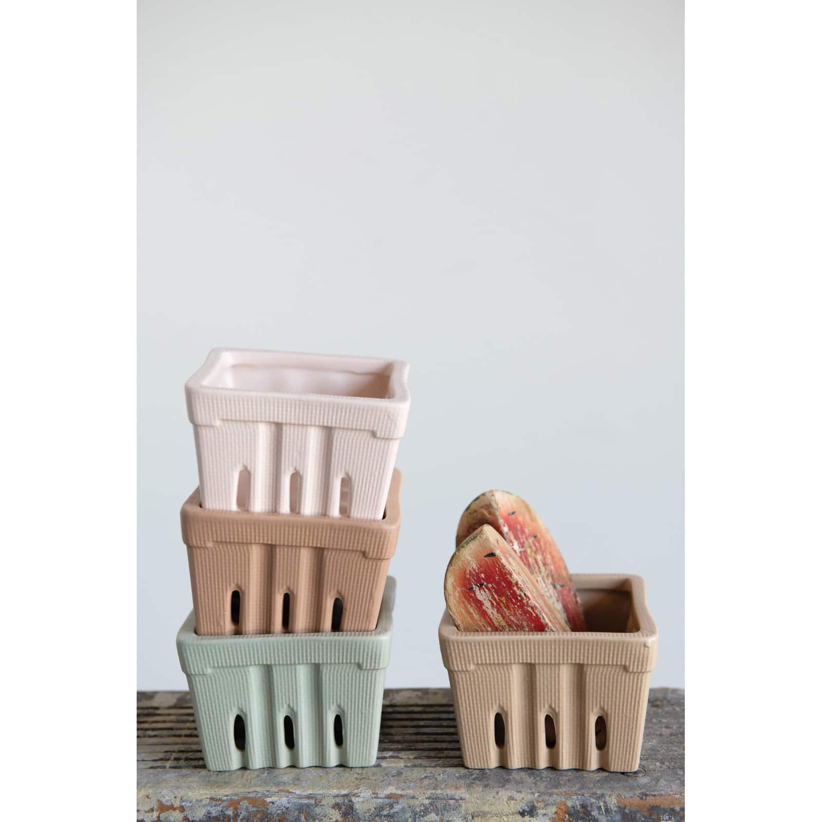 Hello Honey&#xAE; Stoneware Berry Baskets Set, 4ct.