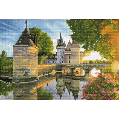 Diamond Dotz® Advanced River Castle Pre-Framed Diamond Painting Kit