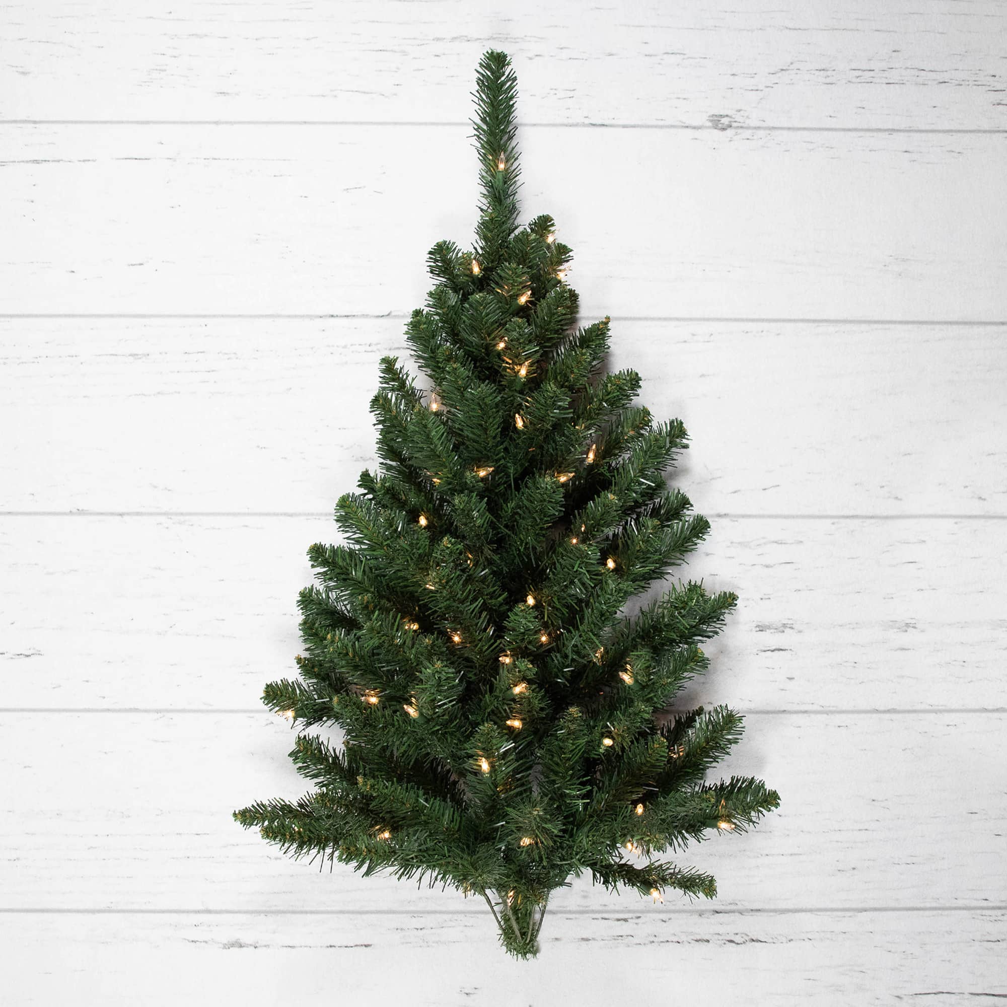 3ft. Pre-Lit Buffalo Fir Artificial Christmas Wall or Door Tree, Clear Dura Lights