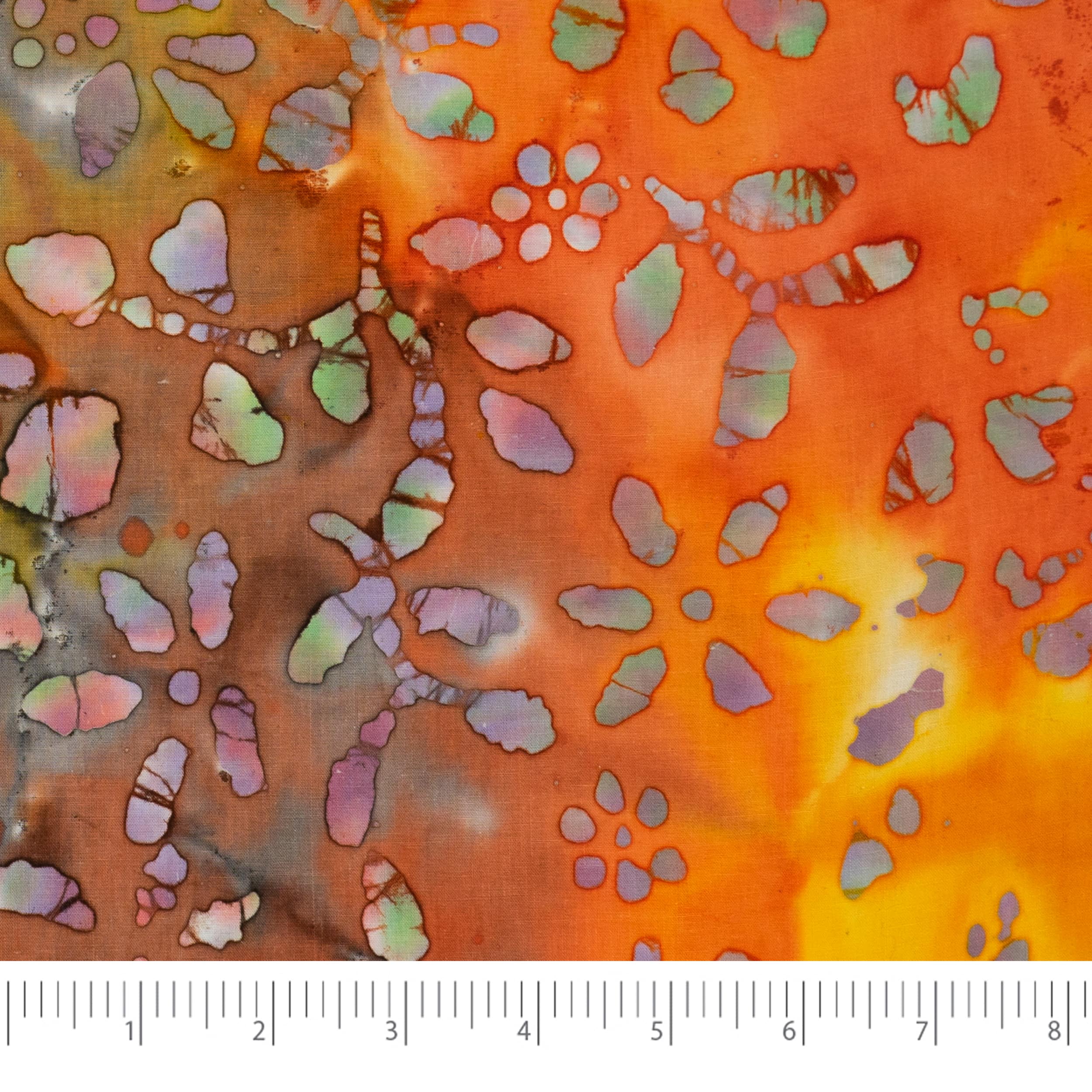 SINGER Batik Red & Orange Flower Cotton Fabric