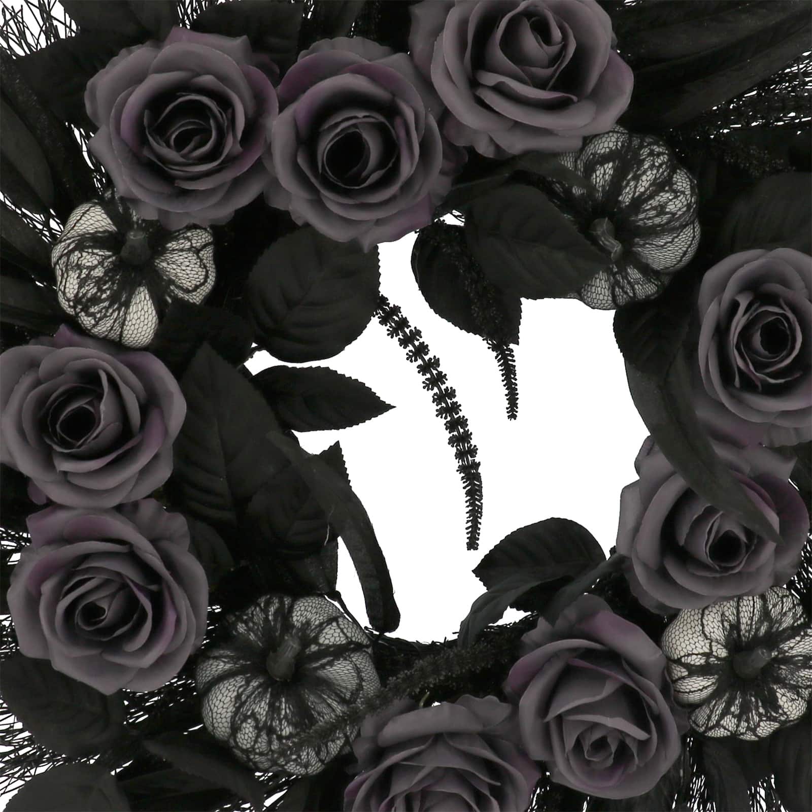 24&#x22; Black Pumpkin &#x26; Rose Wall Wreath by Ashland&#xAE;