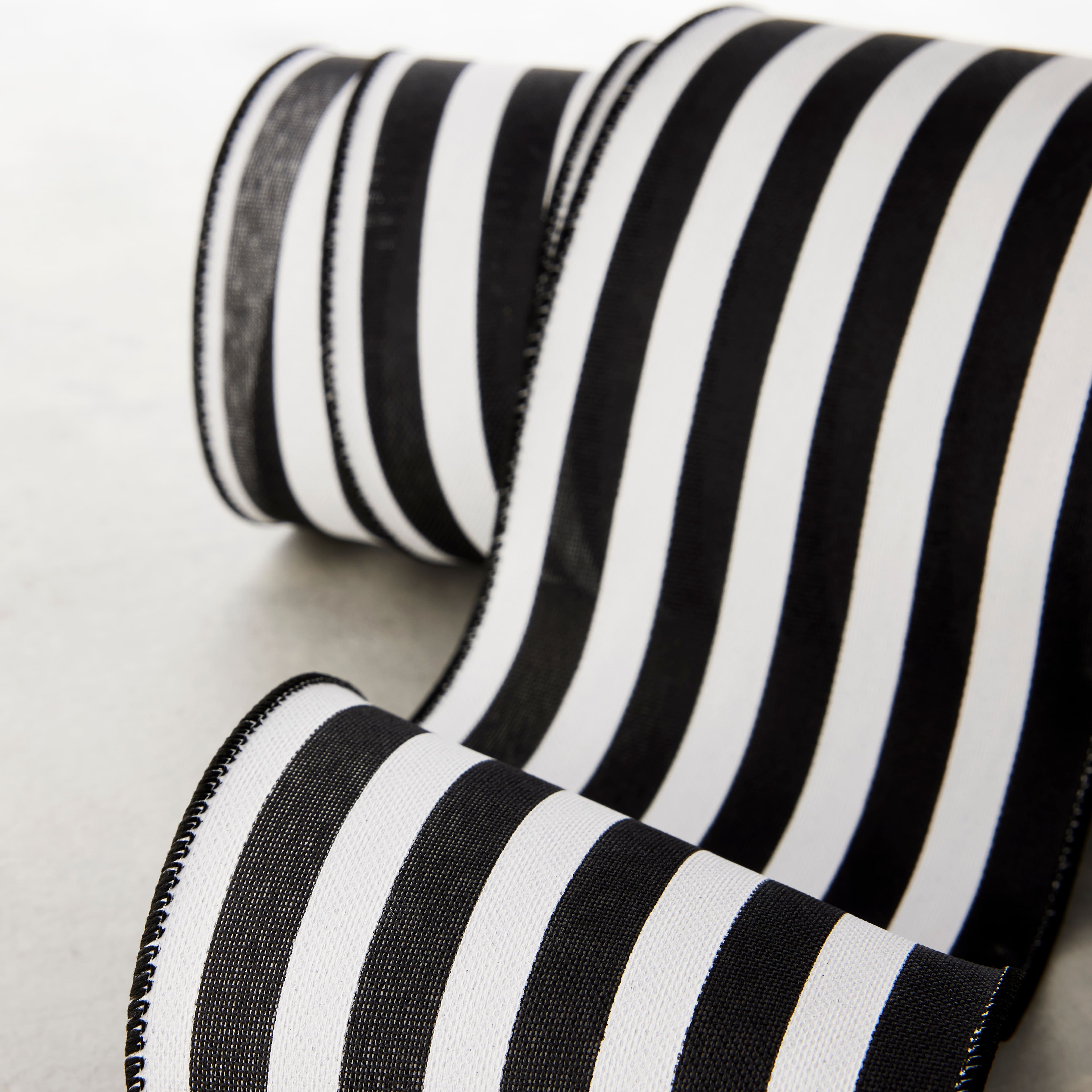 12 Pack: 4" x 18ft. Faux Linen Wired Stripe Ribbon by Celebrate It™
