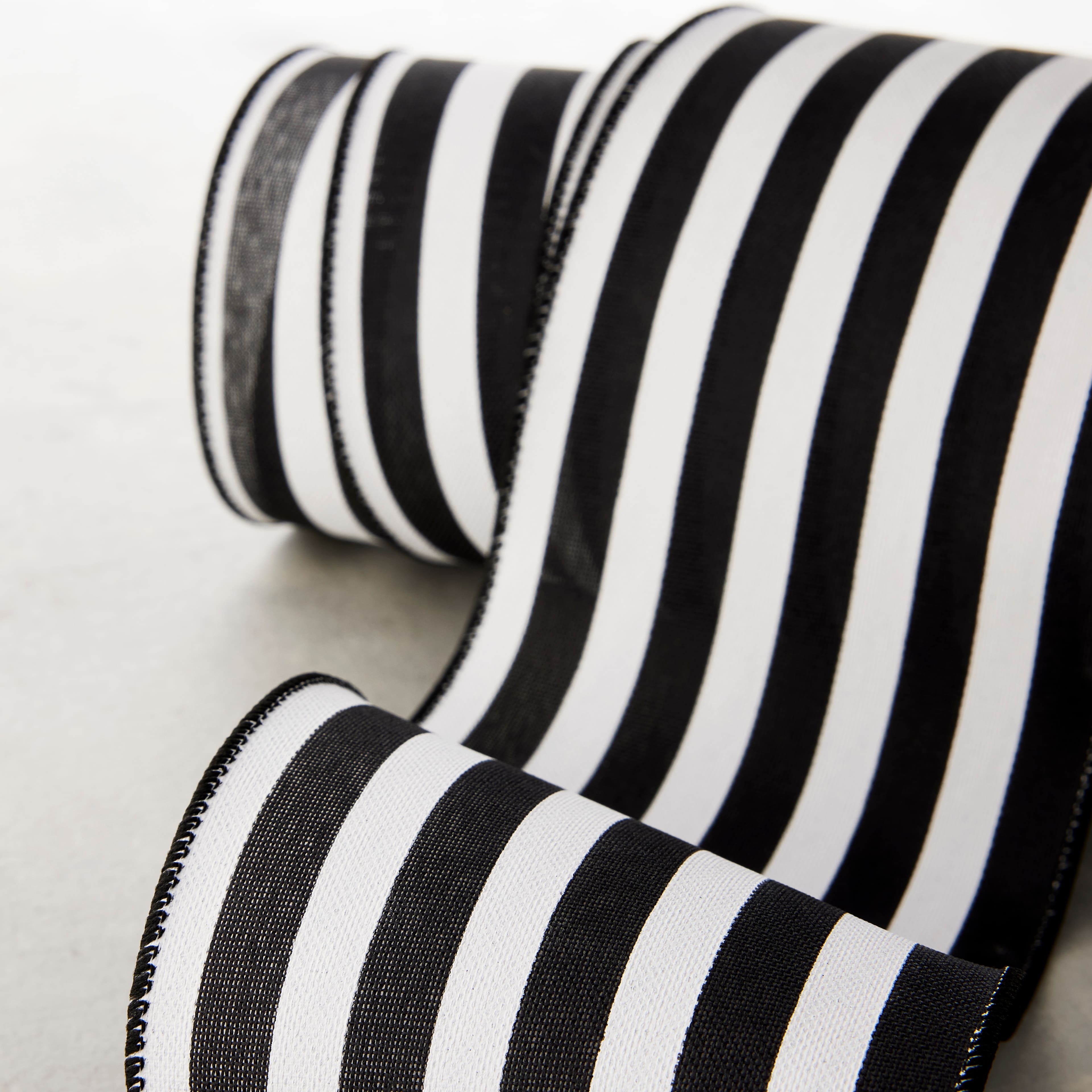 12 Pack: 4&#x22; x 18ft. Faux Linen Wired Stripe Ribbon by Celebrate It&#x2122;