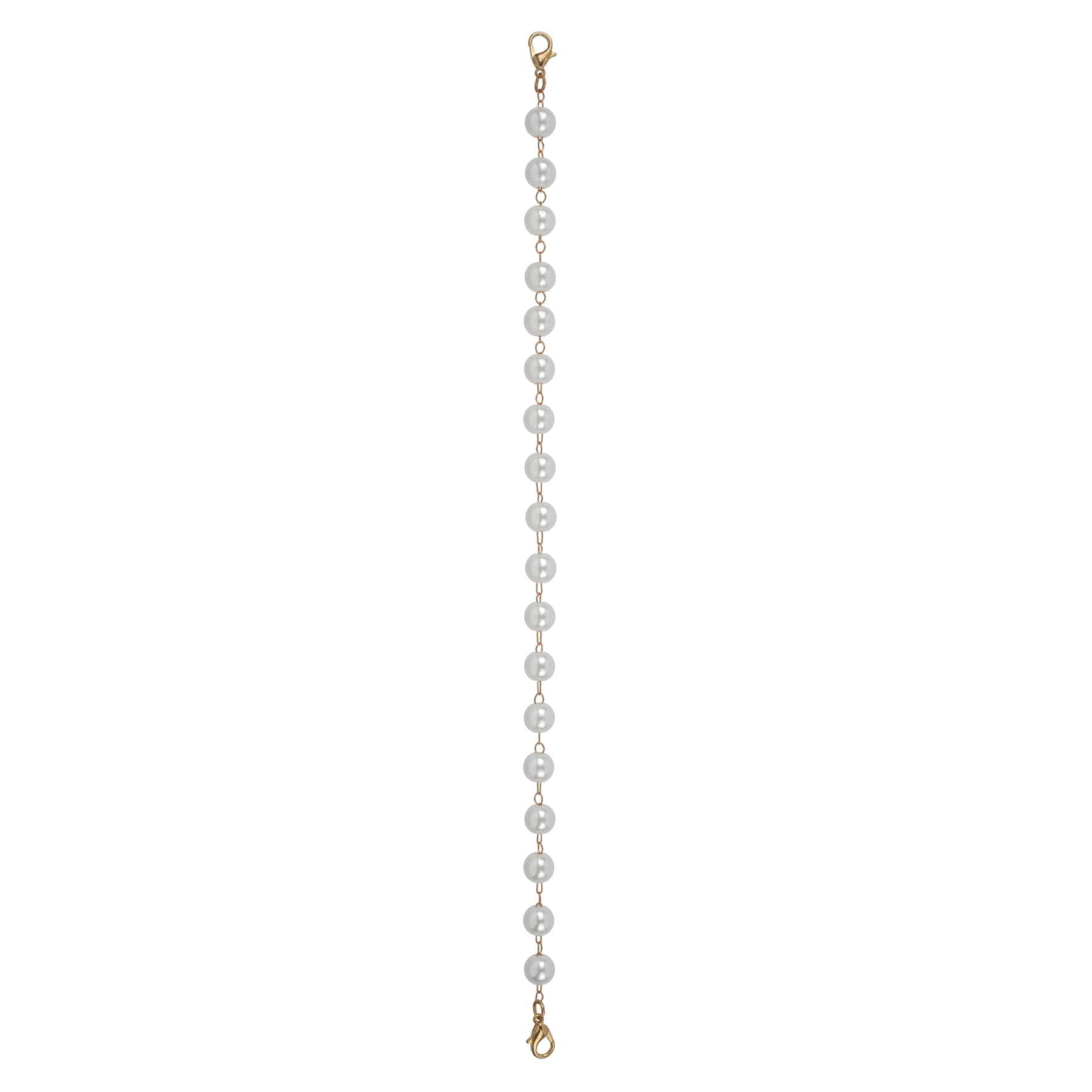 9.5&#x22; Gold &#x26; White Pearl Trucker Hat Chain by Make Market&#xAE;