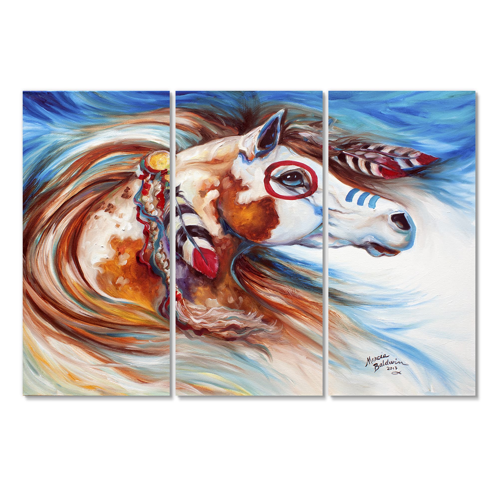 Designart - Wind Of Thunder Indian War Horse - Cottage Canvas Art Print