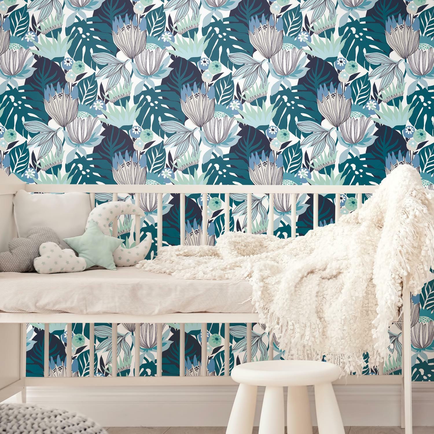 RoomMates Retro Tropical Leaves Peel & Stick Wallpaper