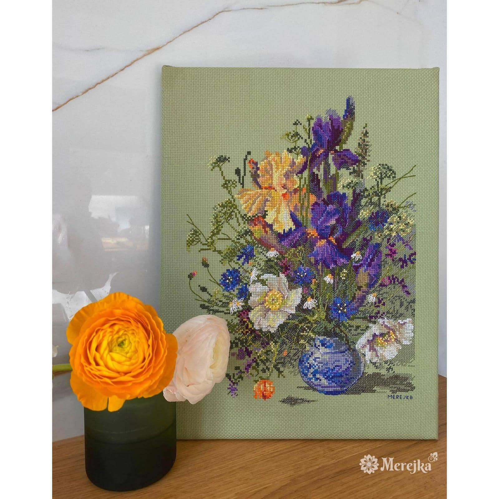 Merejka® Irises & Wildflowers Counted Cross Stitch Kit