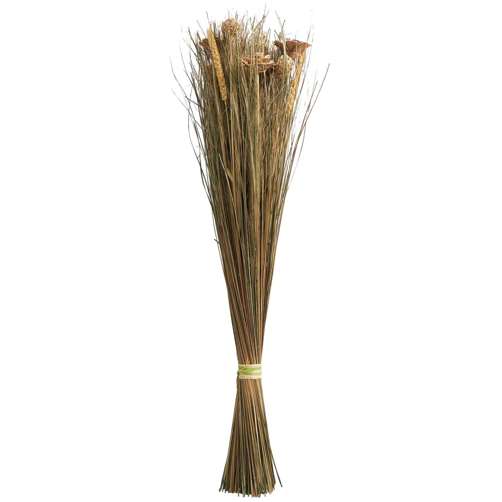 41&#x22; Brown Dried Plant Floral Bouquet Grass Natural Foliage with Deco Ball Accents