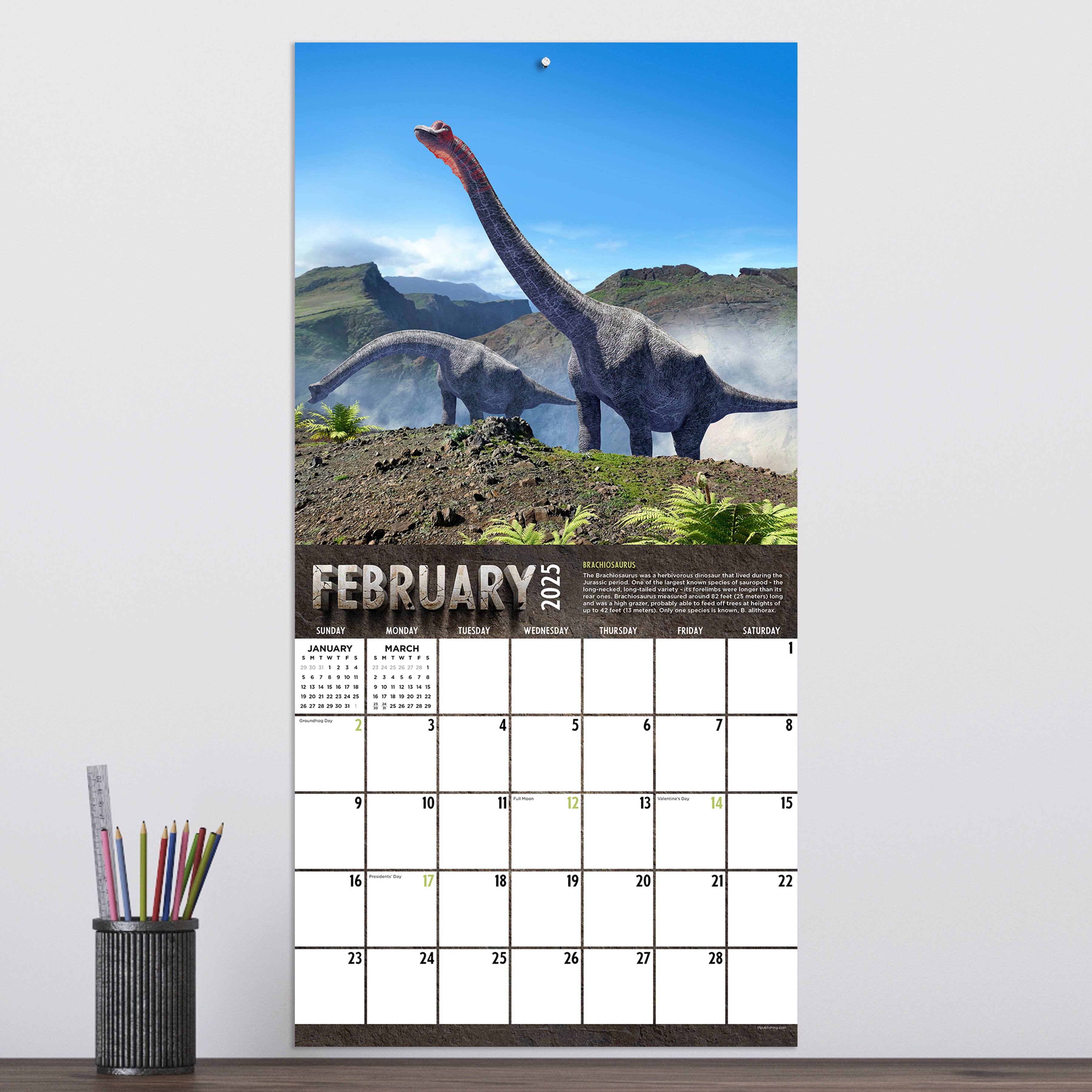 TF Publishing 2025 Dinosaurs Wall Calendar