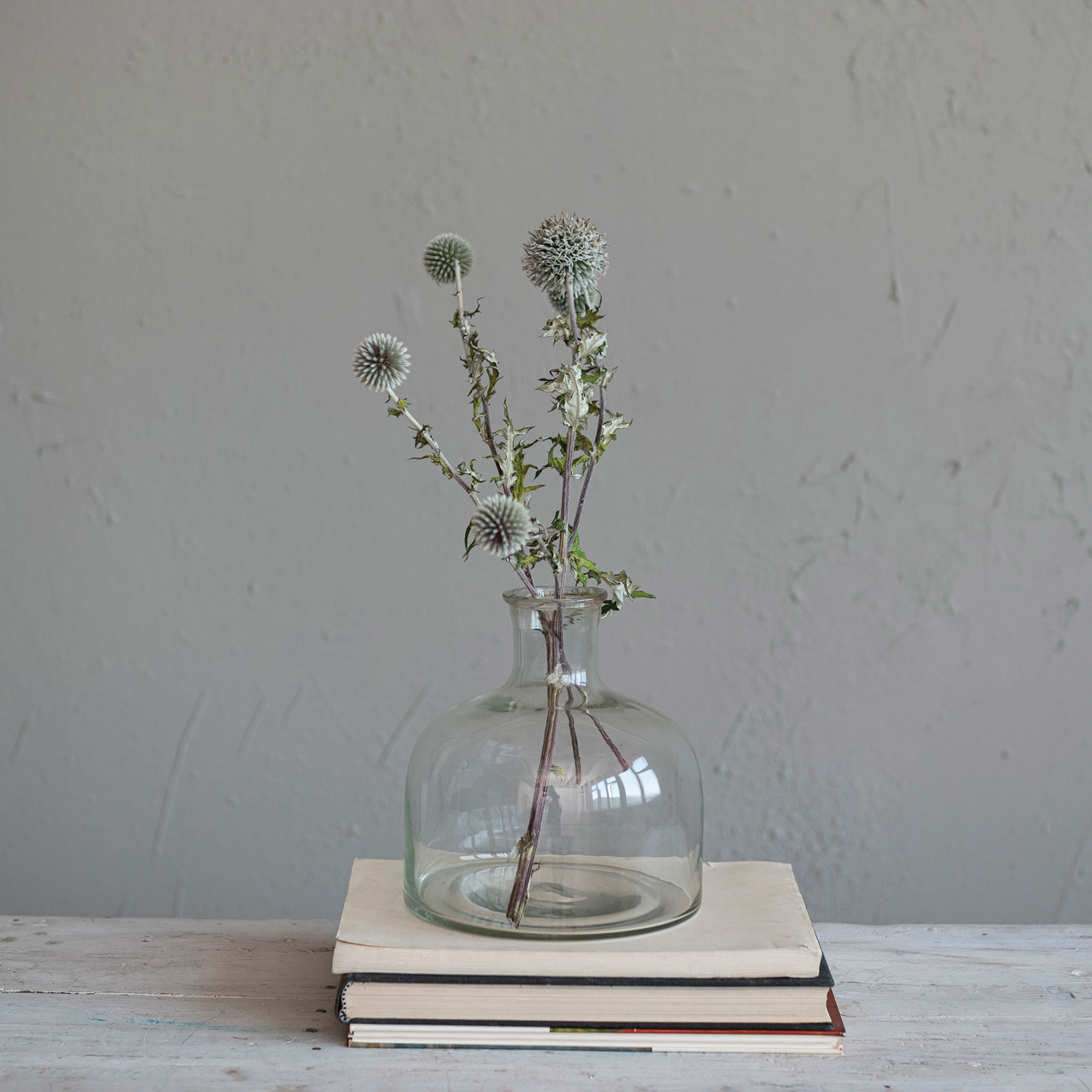 Hello Honey&#xAE; 7.5&#x22; Clear Blown Glass Vase