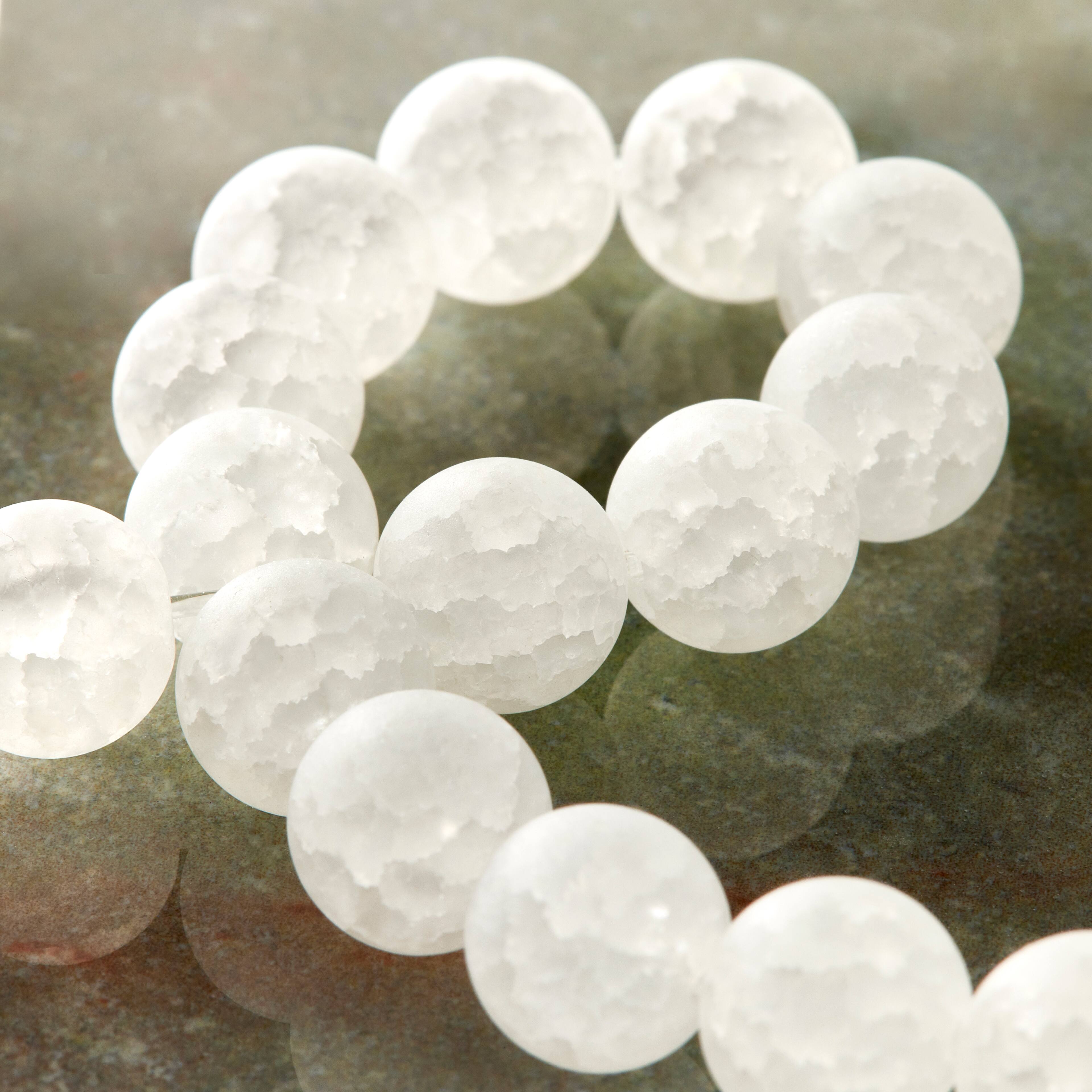 12 Pack: White Quartz Round Beads, 10mm by Bead Landing™