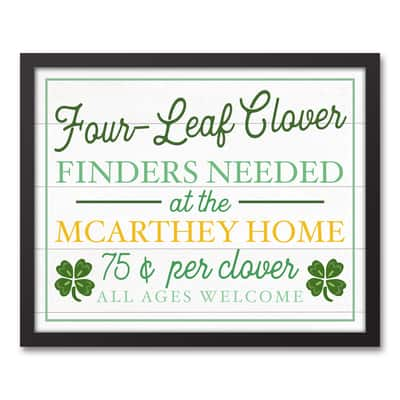 Four Leaf Clover Finders Black Framed Canvas | Michaels