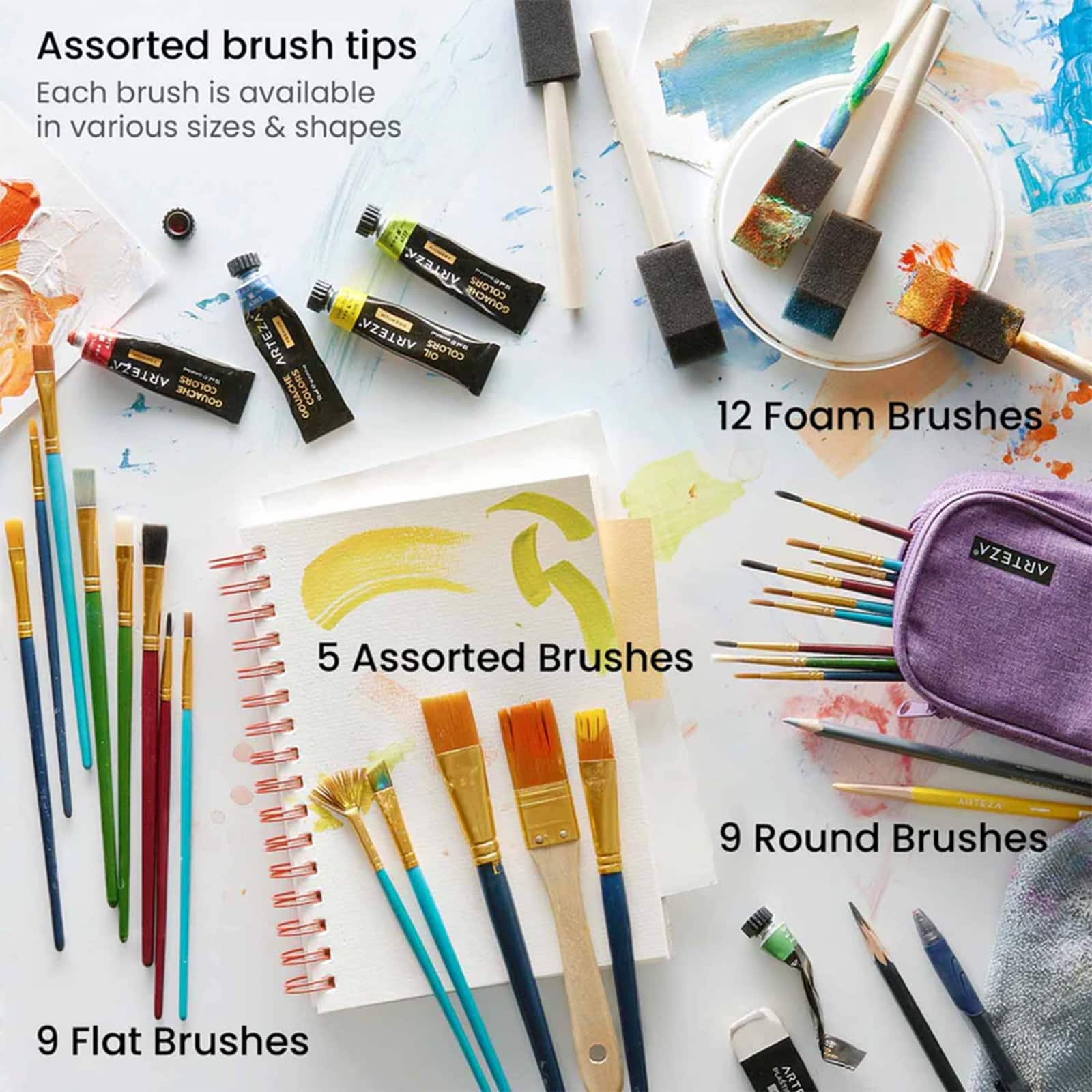 Arteza&#xAE; 35-Piece Craft Brush Set