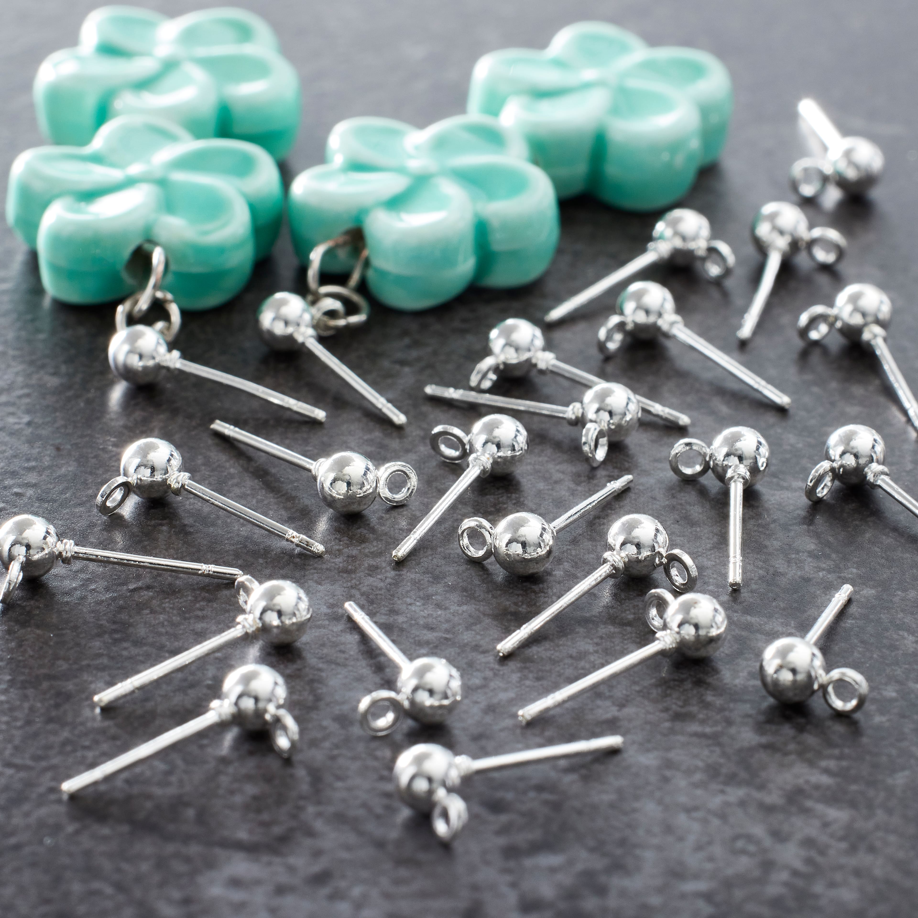 12 Pack: Earring Post Ball Top by Bead Landing™