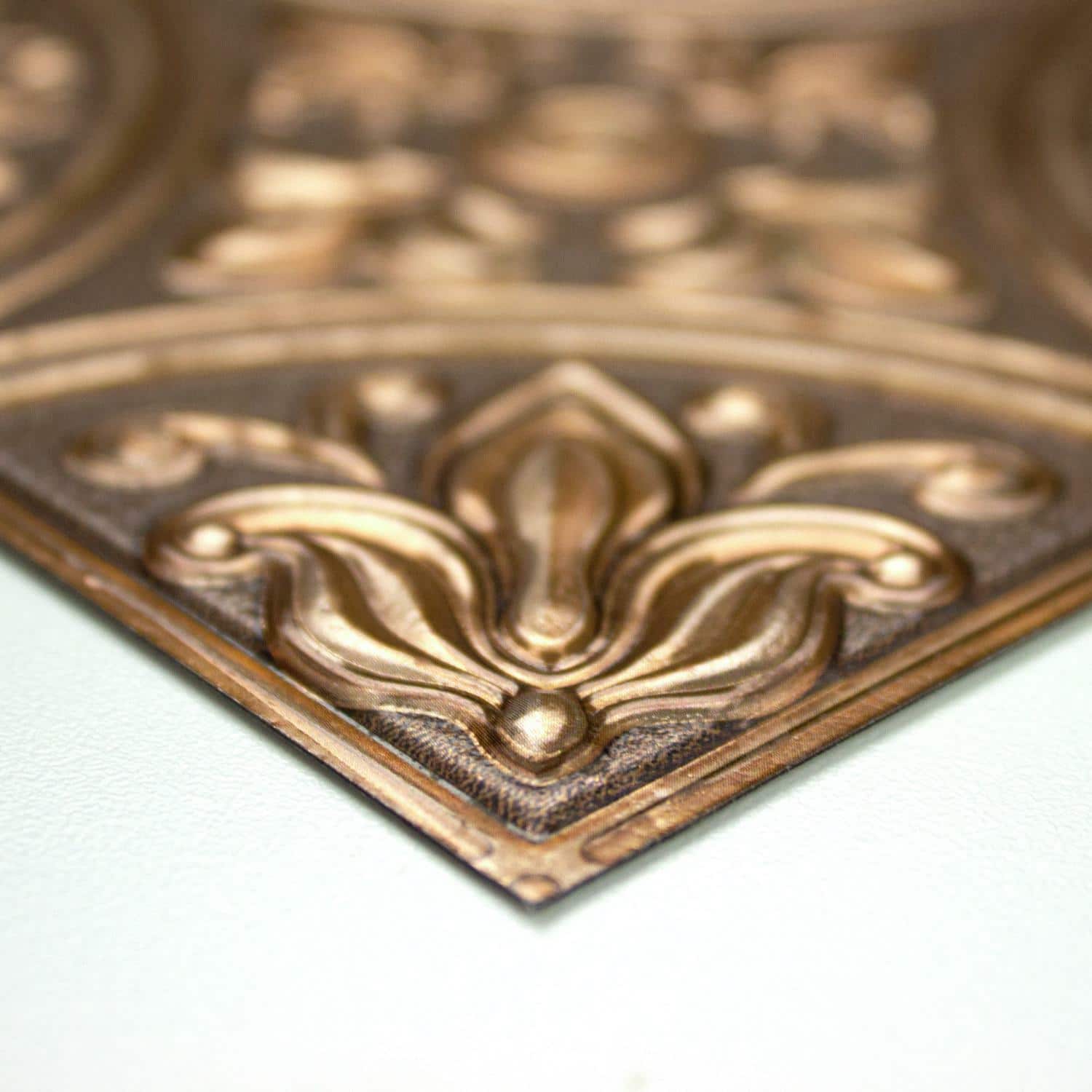 Roommates Copper Tin Tile Peel &#x26; Stick Backsplash
