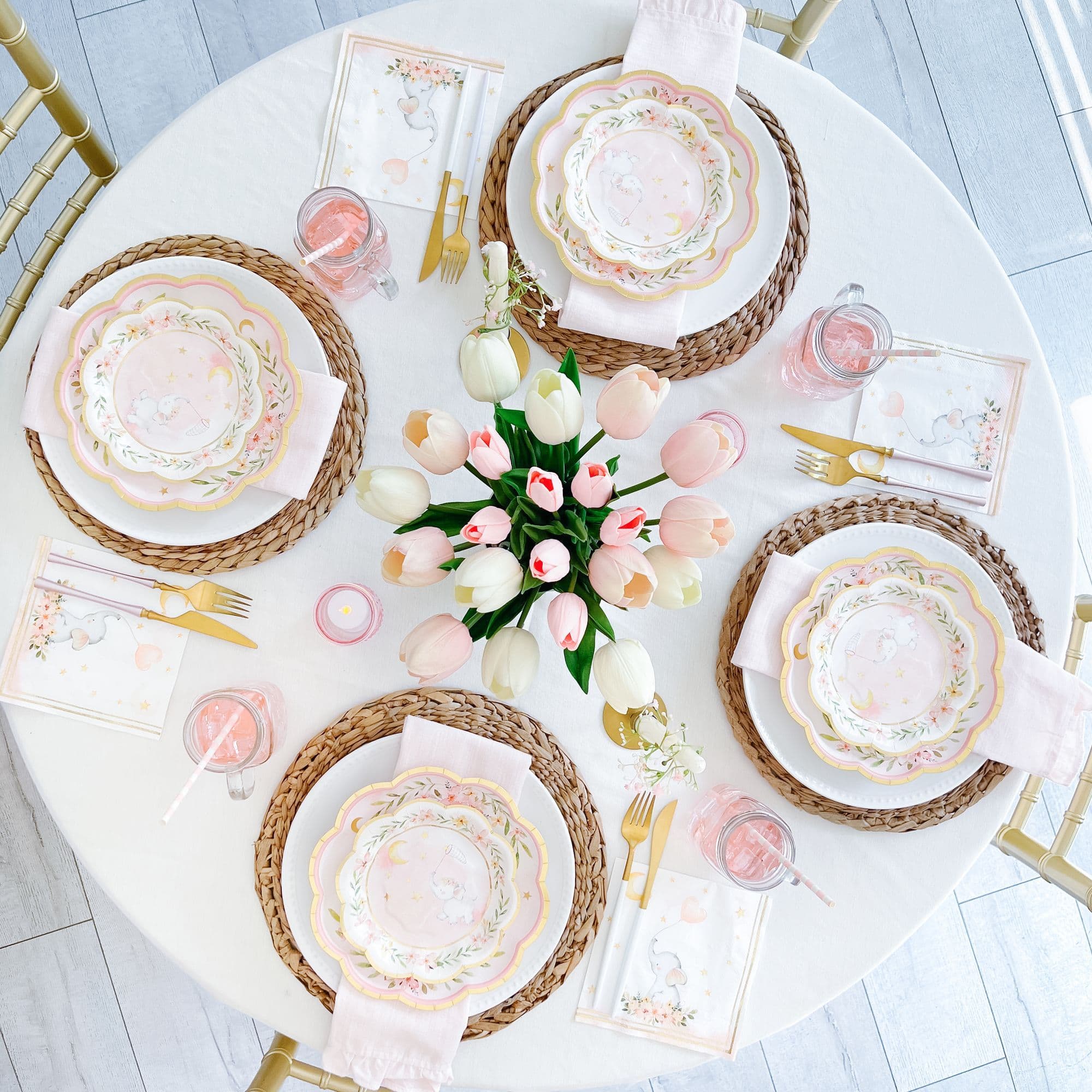 Kate Aspen® 7" Pink Elephant Baby Shower Premium Paper Plates, 16ct.