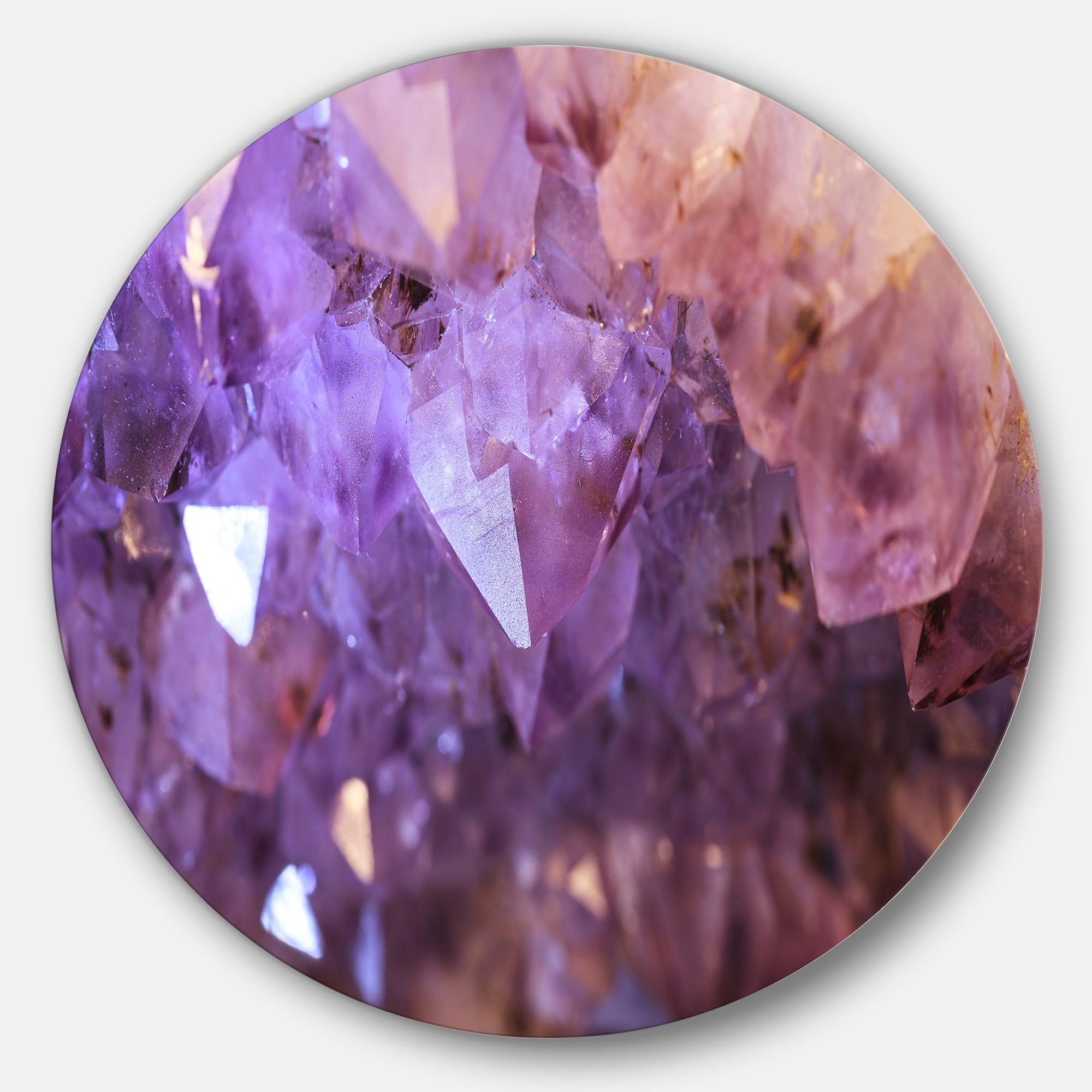 Designart - Purple White Natural Amethyst Geode' Large Abstract Metal Artwork