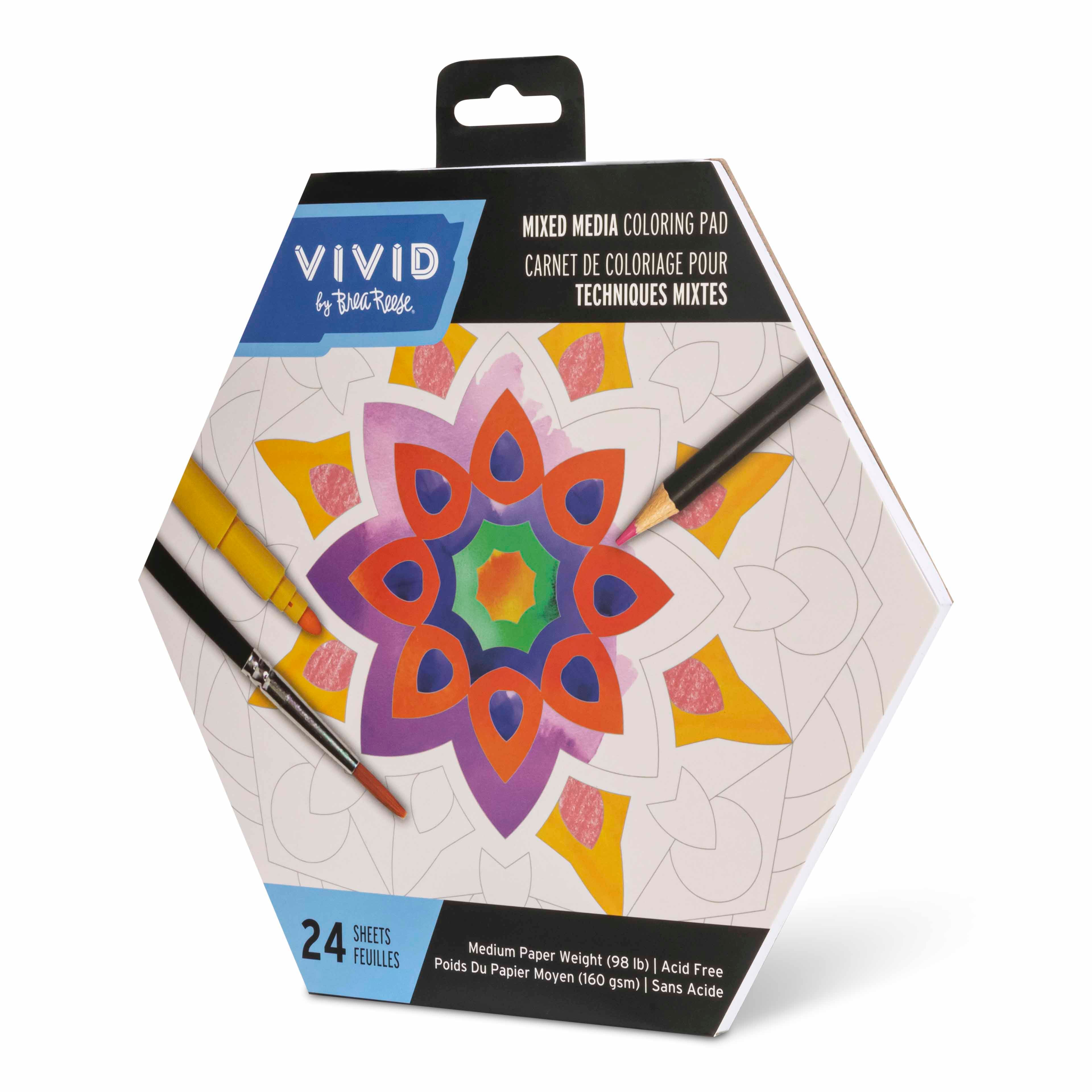 VIVID by Brea Reese&#xAE; Mandala Mixed Media Coloring Pad