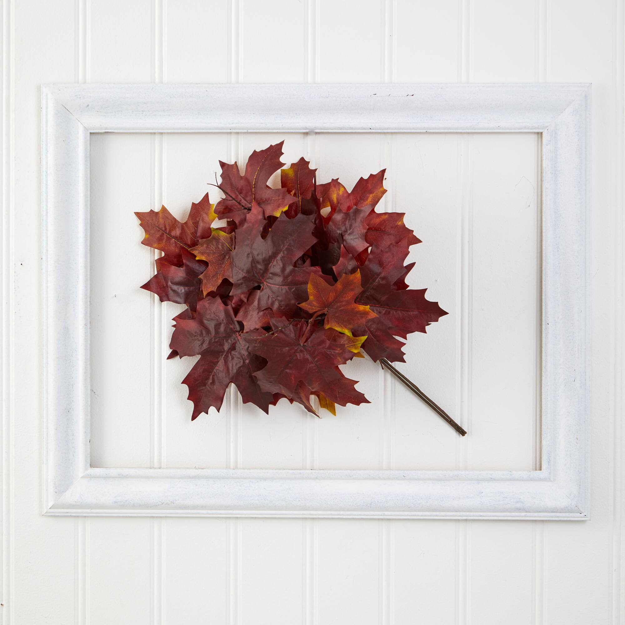 18" Burgundy Autumn Maple Leaf Bush, 2ct.