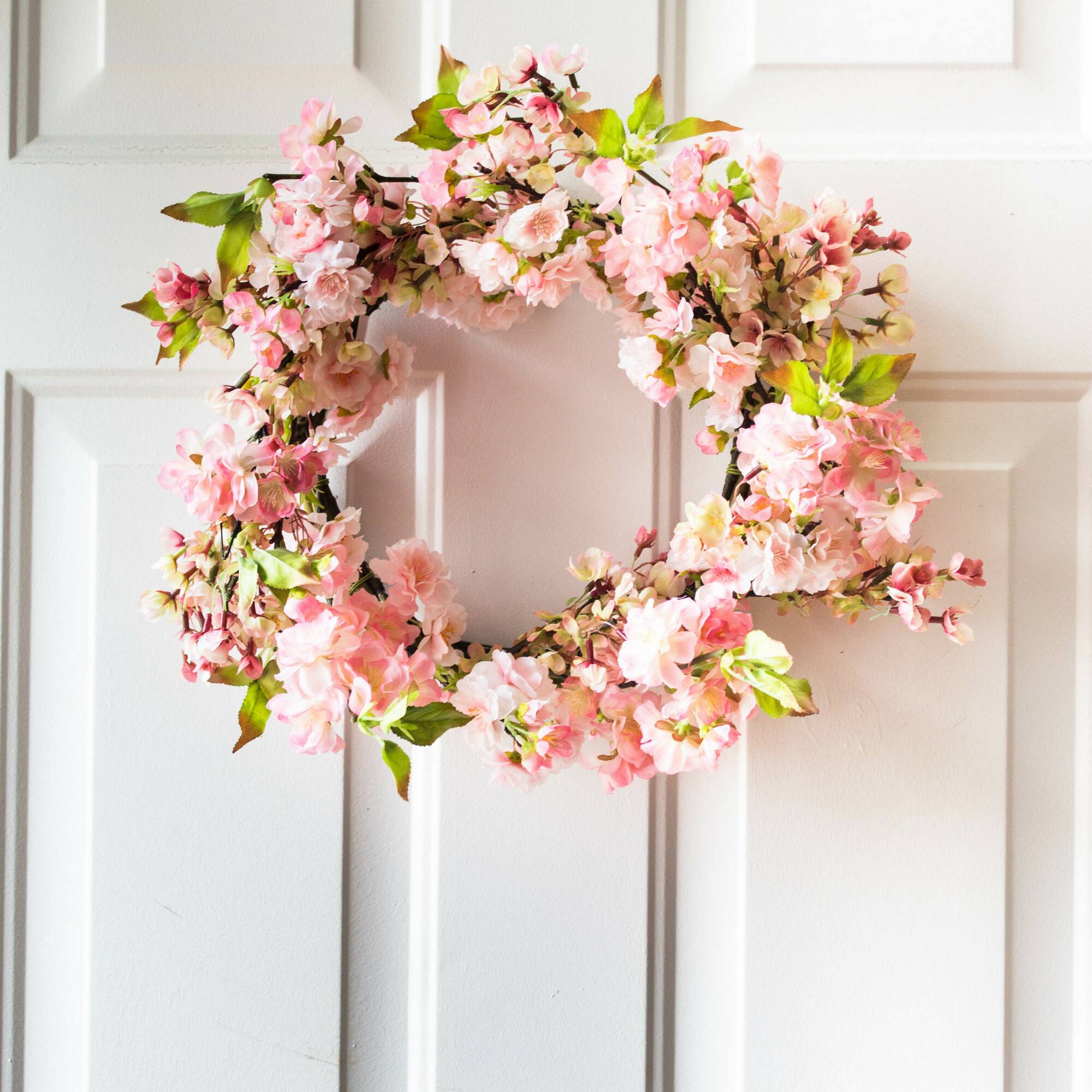 24&#x22; Pink Cherry Blossom Wreath
