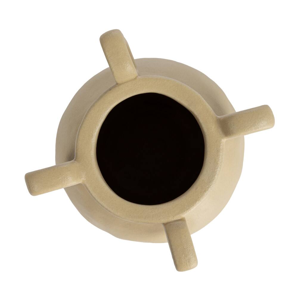 Hello Honey® 10" Cream Sand Finish Modern Stoneware Vase