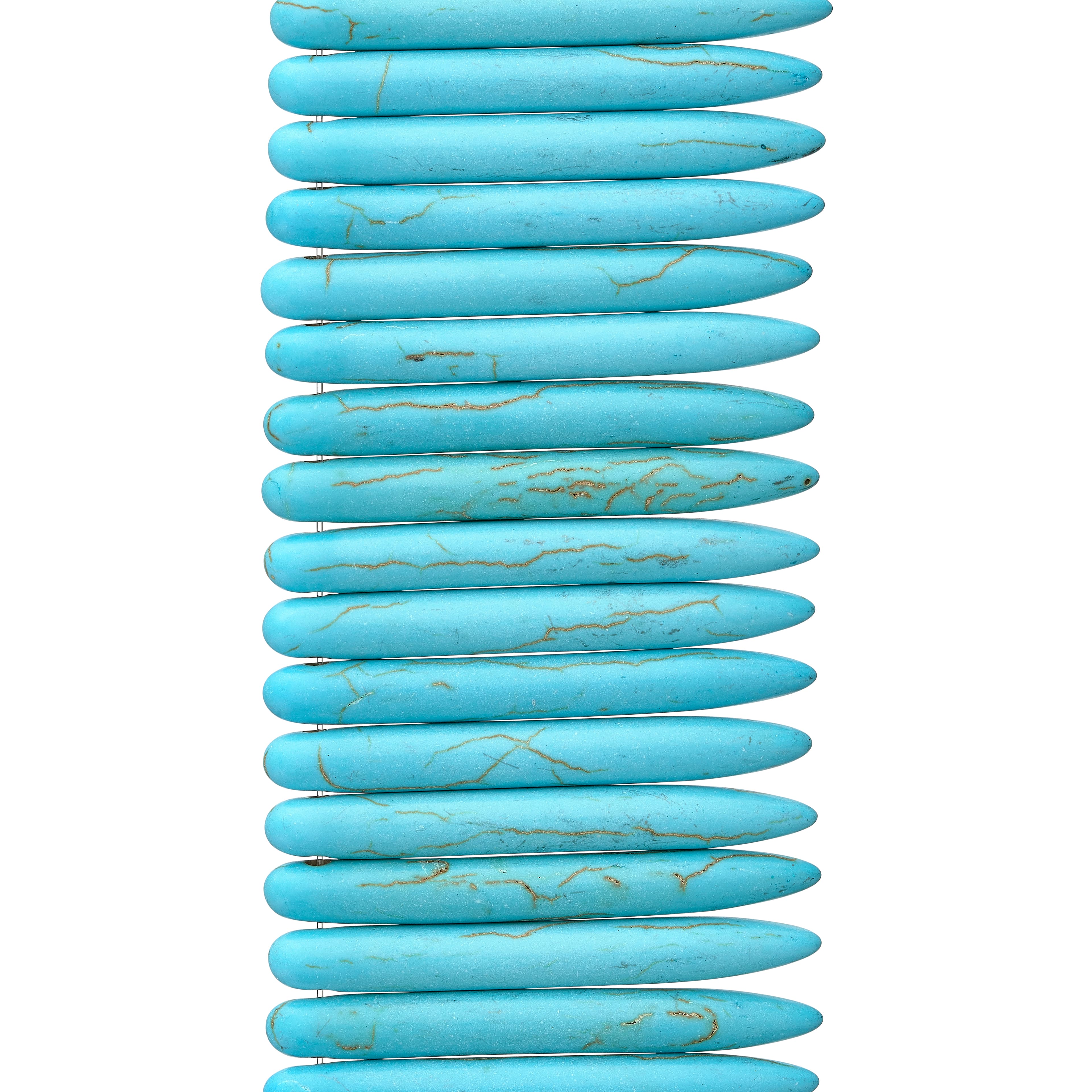 12 Pack:  Reconstituted Turquoise Spike Beads, 40mm by Bead Landing&#x2122;