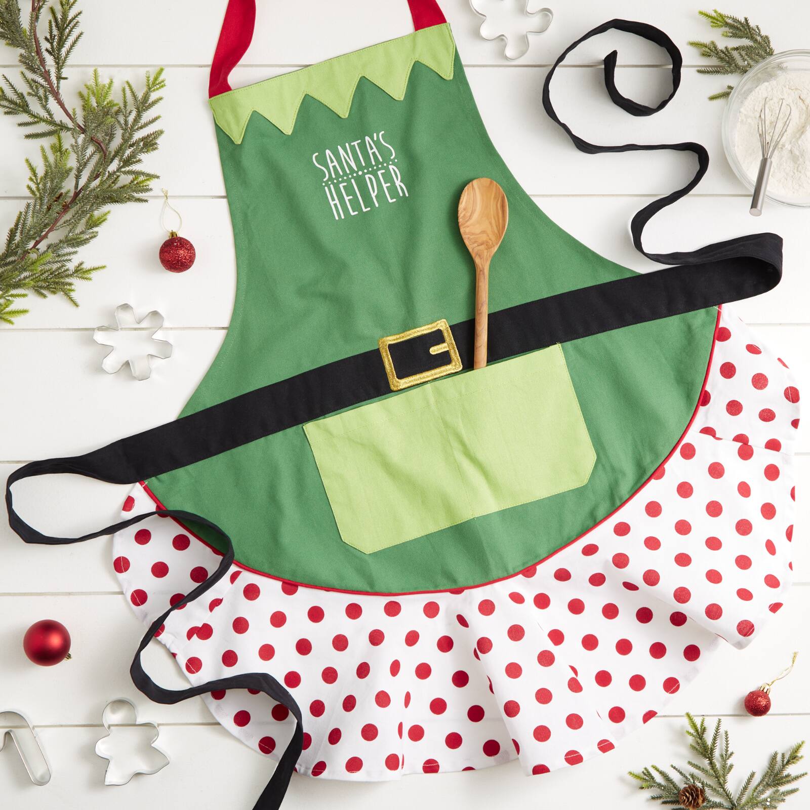 DII® Santa's Helper Ruffle Apron