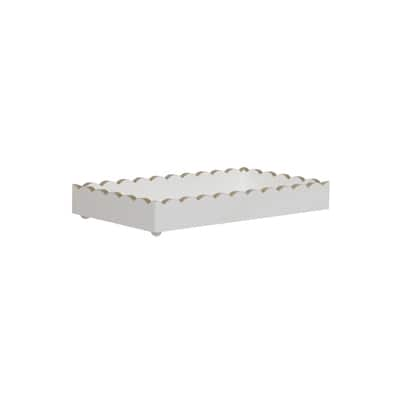 12.5" White & Gold Trim Decorative Tabletop Tray by Ashland®