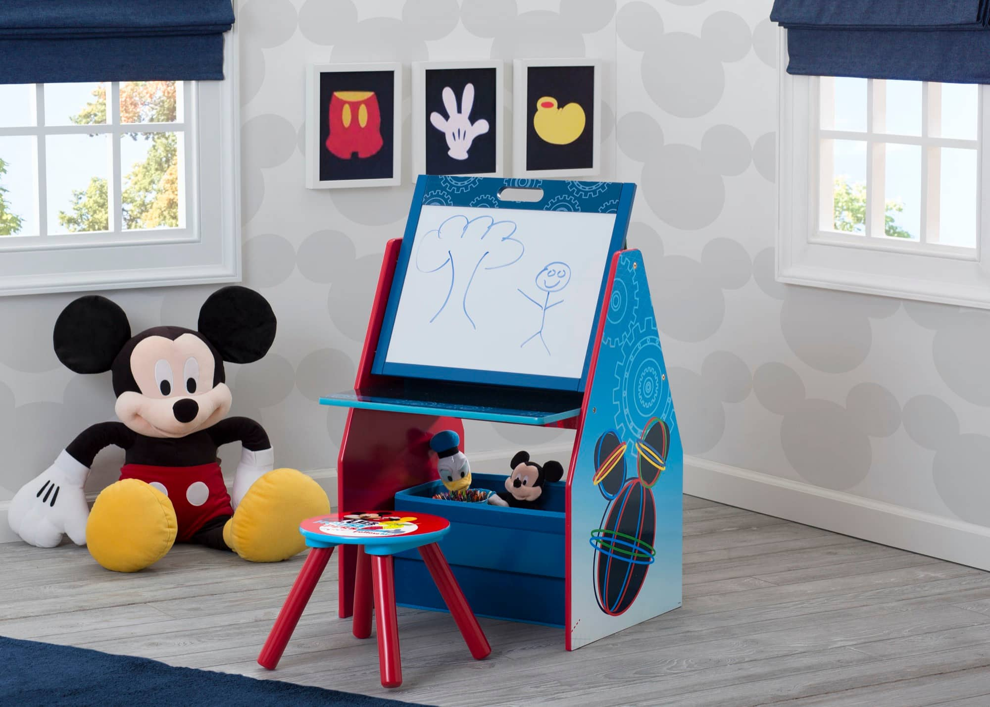 Delta Children Mickey Mouse Deluxe Kids Art Table &#x26; Easel