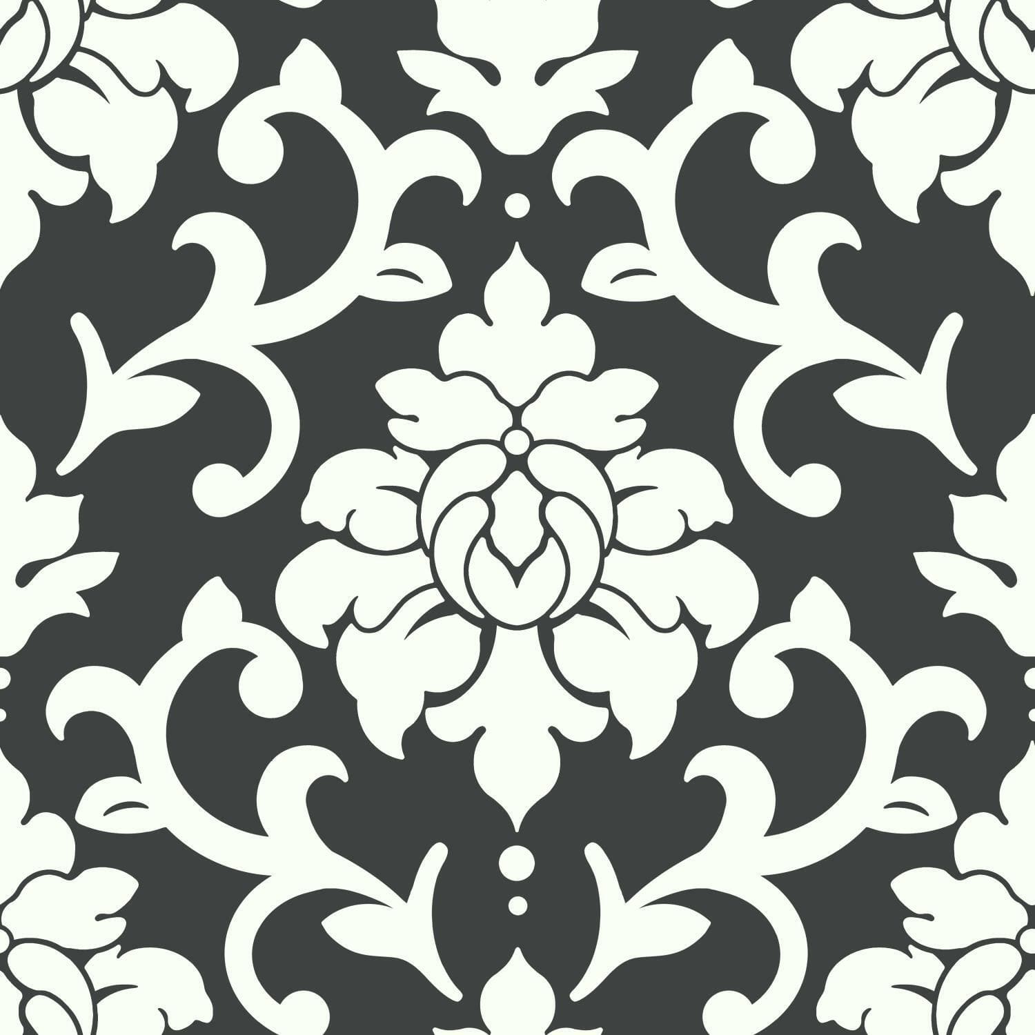 RoomMates Damask Black Peel &#x26; Stick Wallpaper
