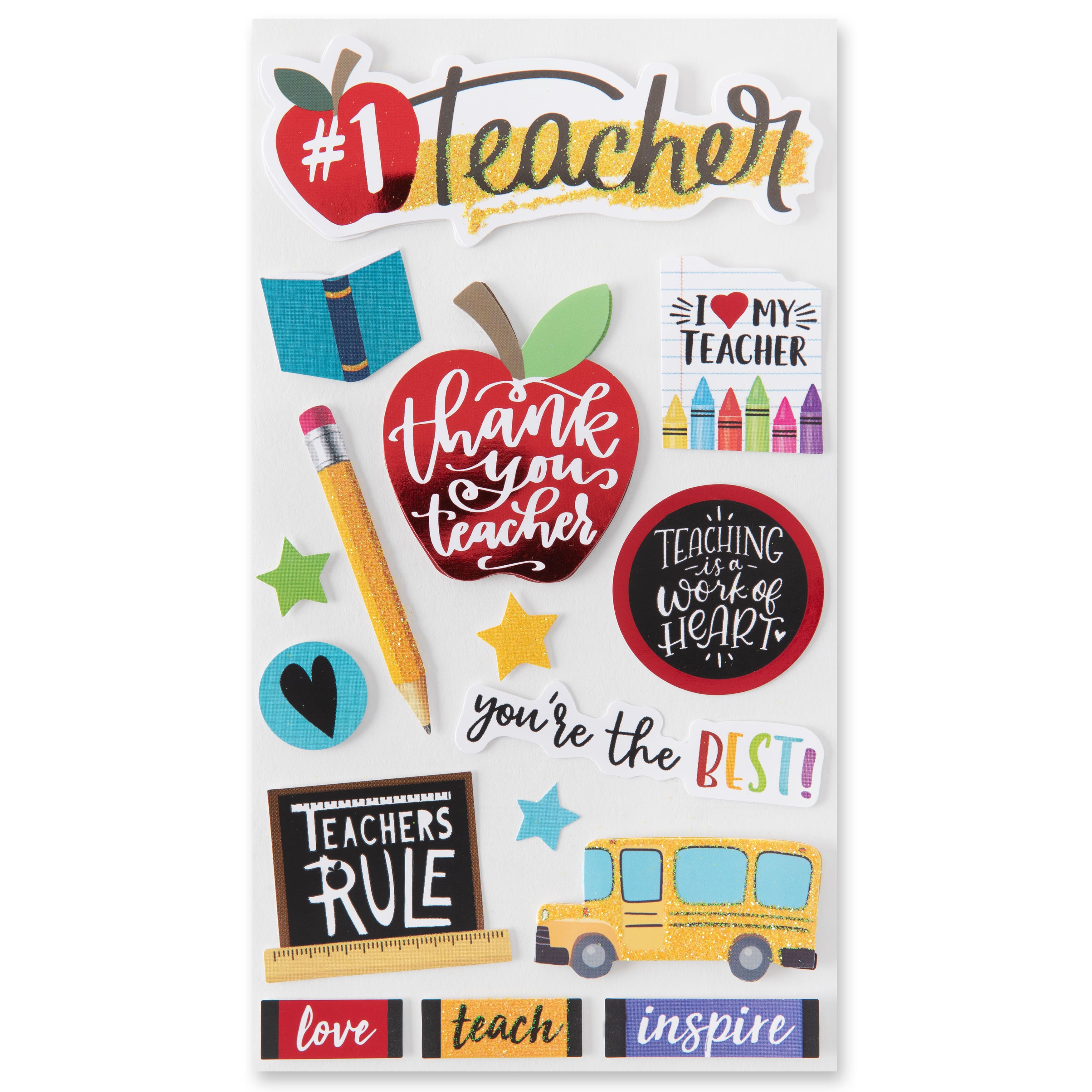 12 Pack: Teacher Stickers by Recollections™