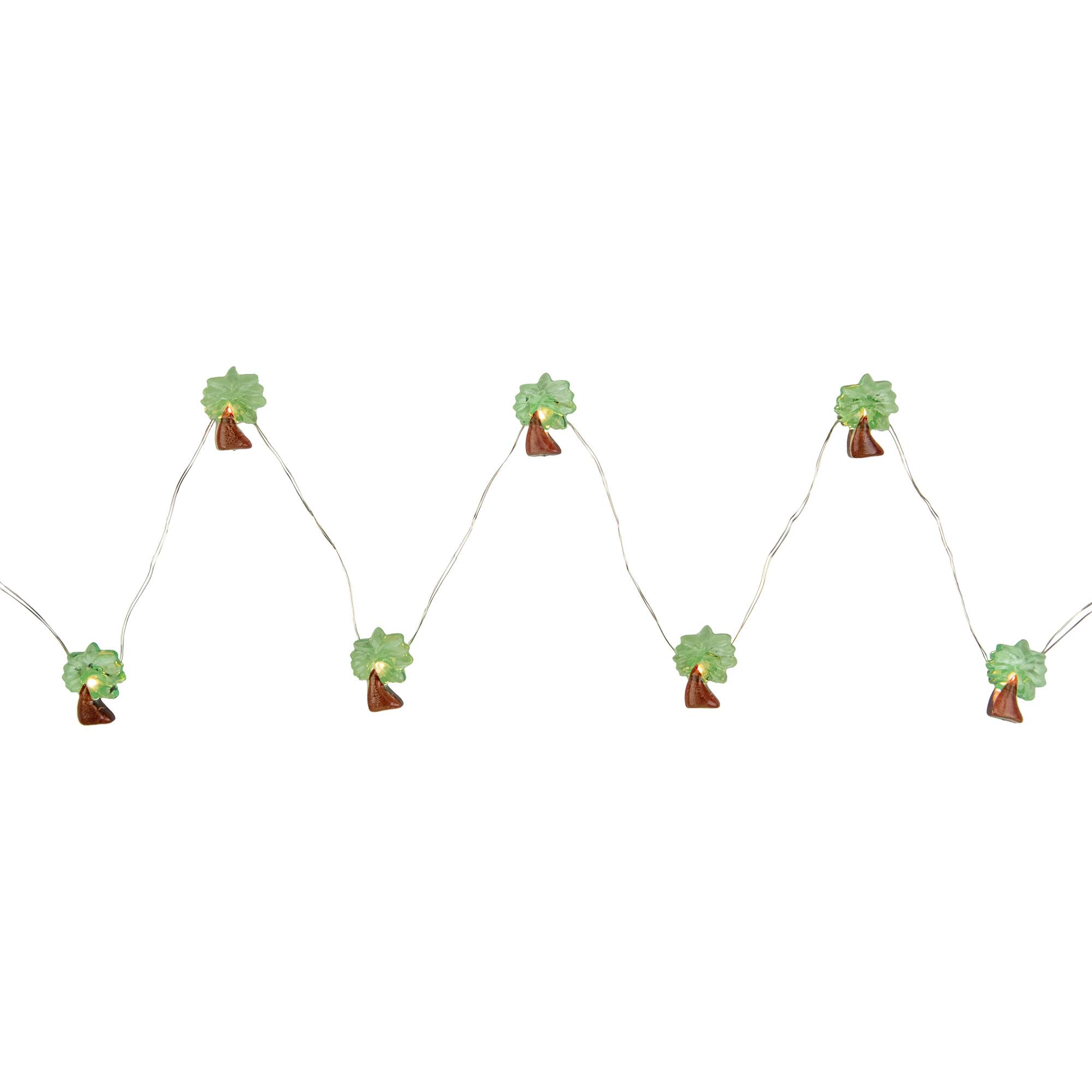 10ct. LED Green & Brown Palm Tree Fairy Lights Set