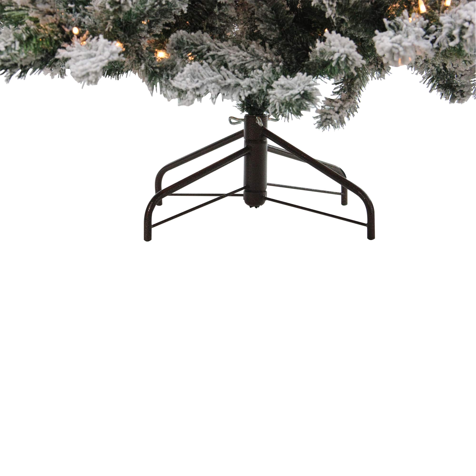 7.5ft. Pre-Lit Full Flocked Natural Emerald Artificial Christmas Tree, Clear Lights