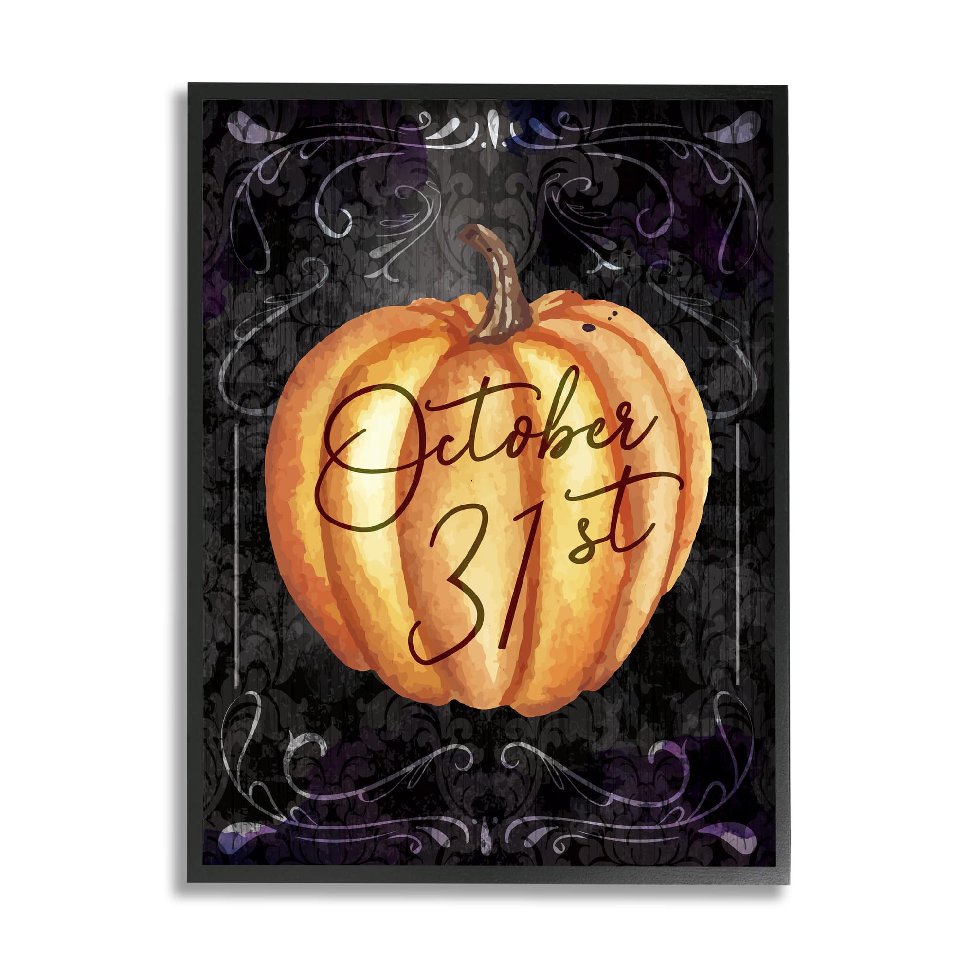 Stupell Industries October 31st Halloween Pumpkin Framed Giclee Art