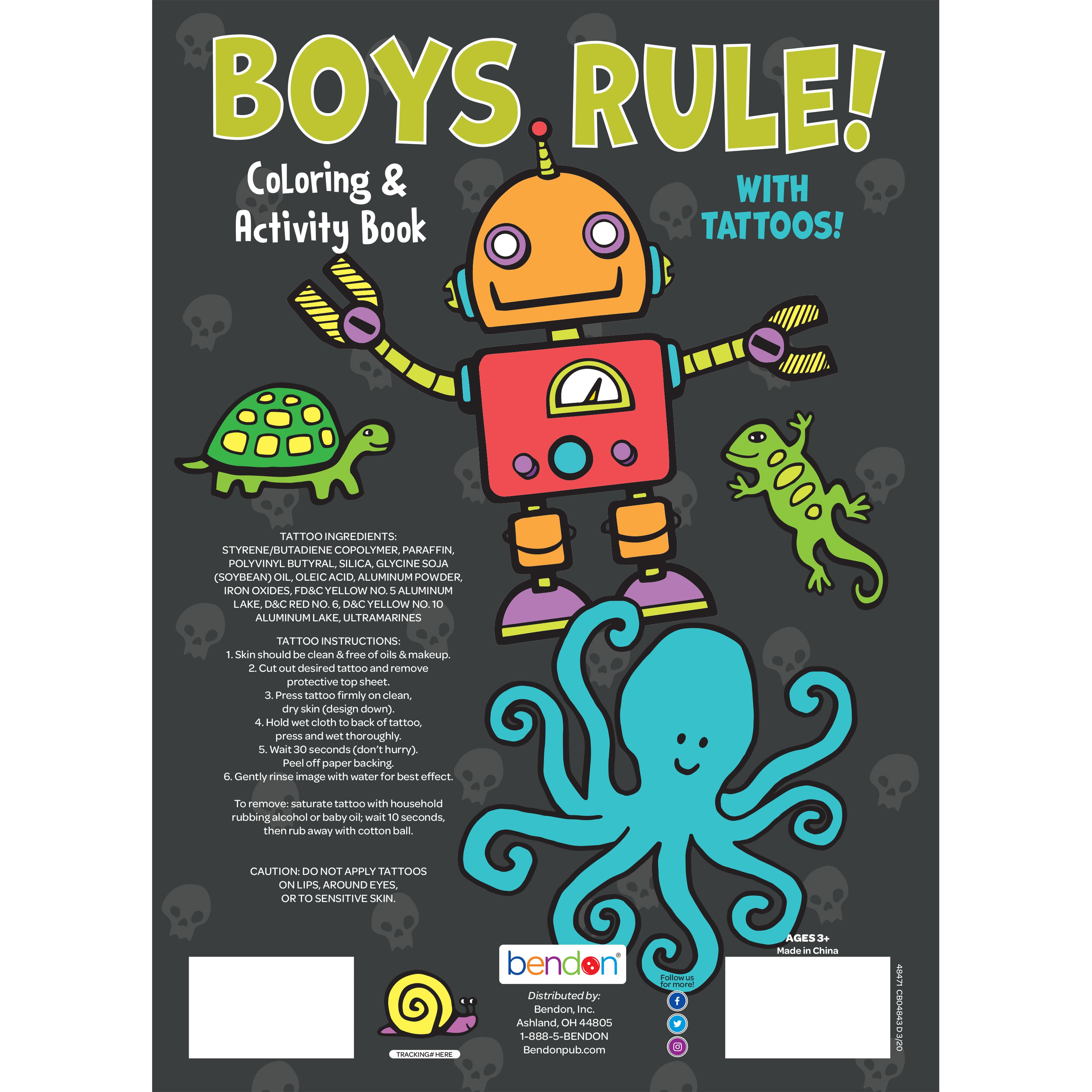 Boys Rule! Coloring &#x26; Activity Book with Tattoos