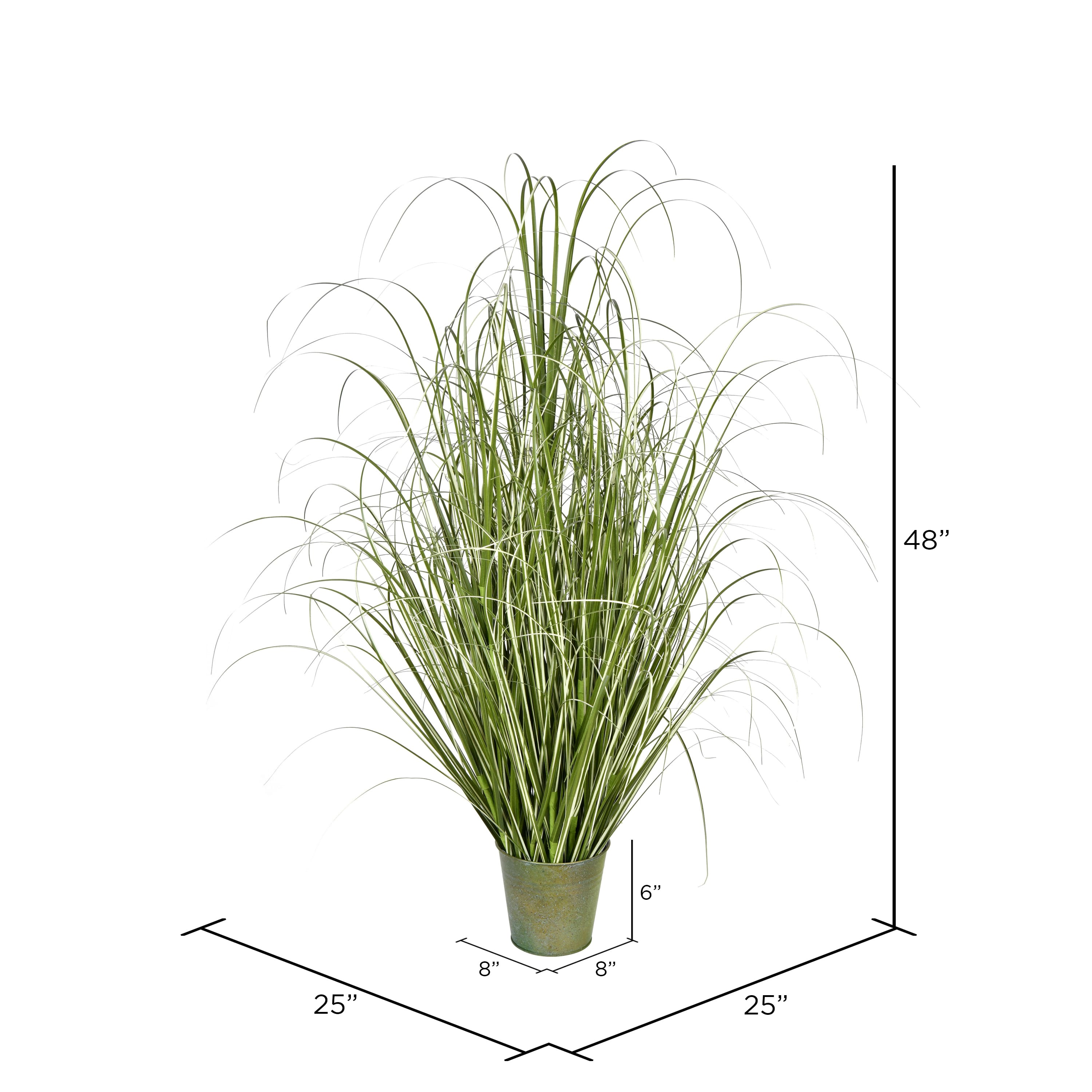 Artificial Native Green Grass in Iron Pot