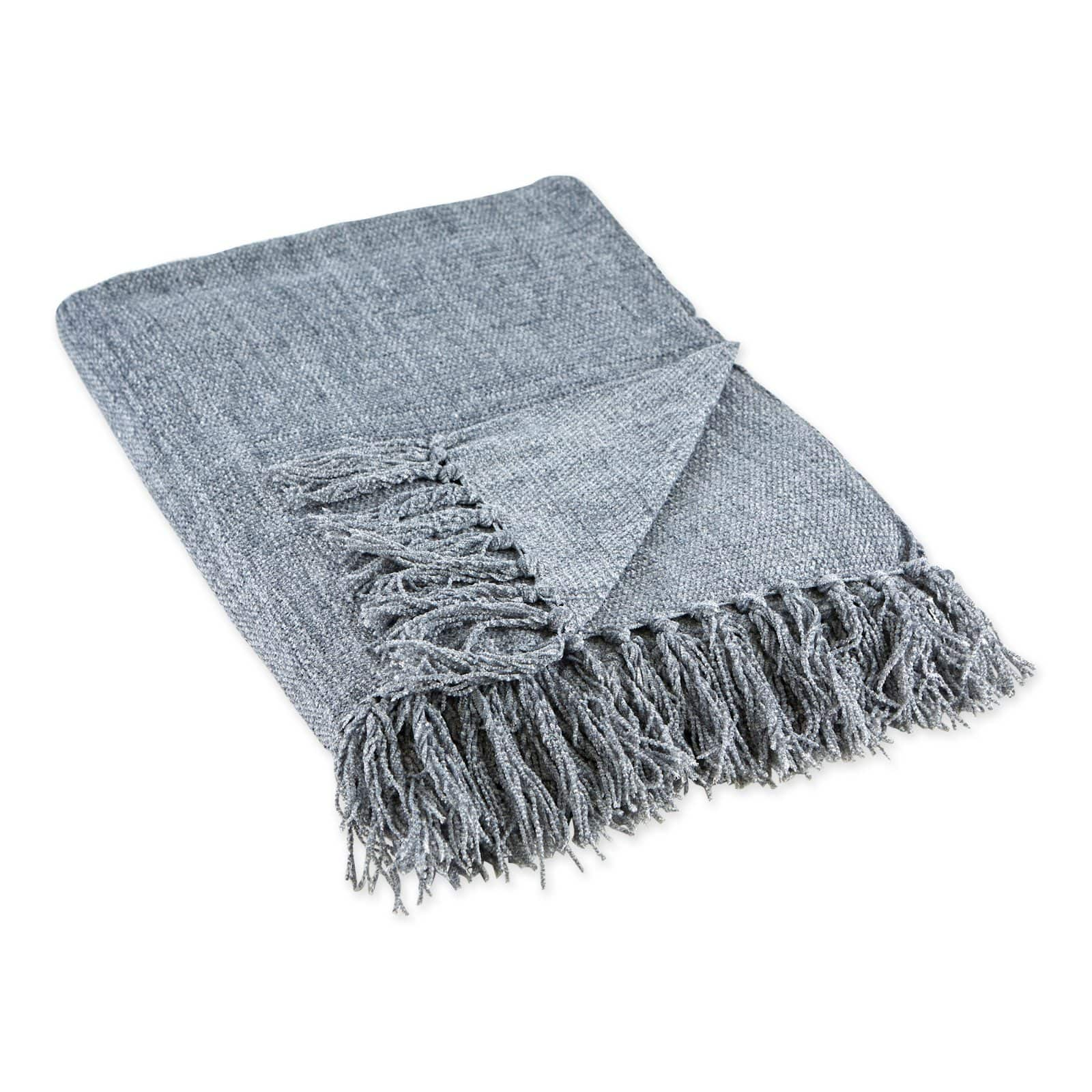 Chenille best sale blue throw