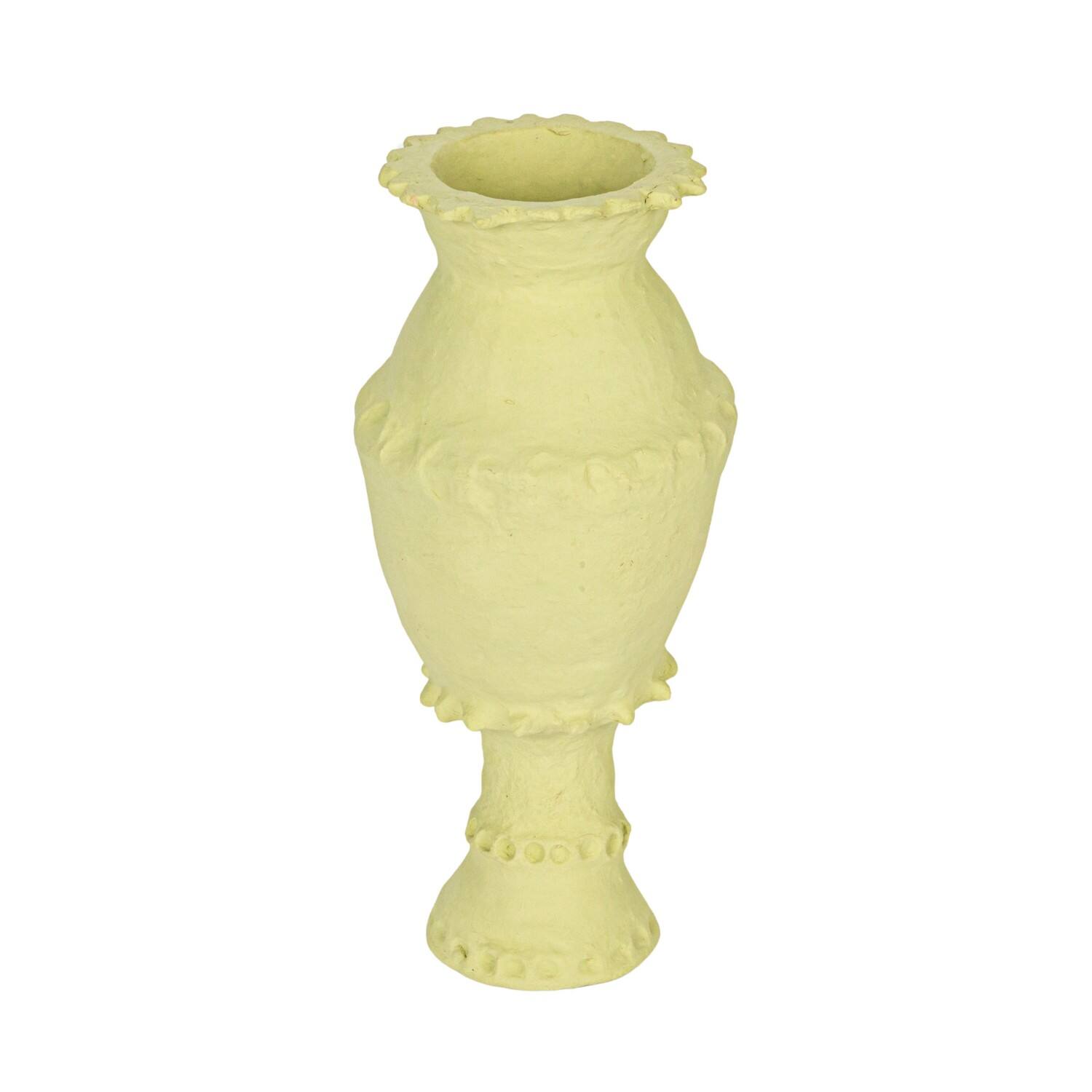 Hello Honey® 17" Mint Handmade Paper Mache Vase with Embossed & Debossed Design
