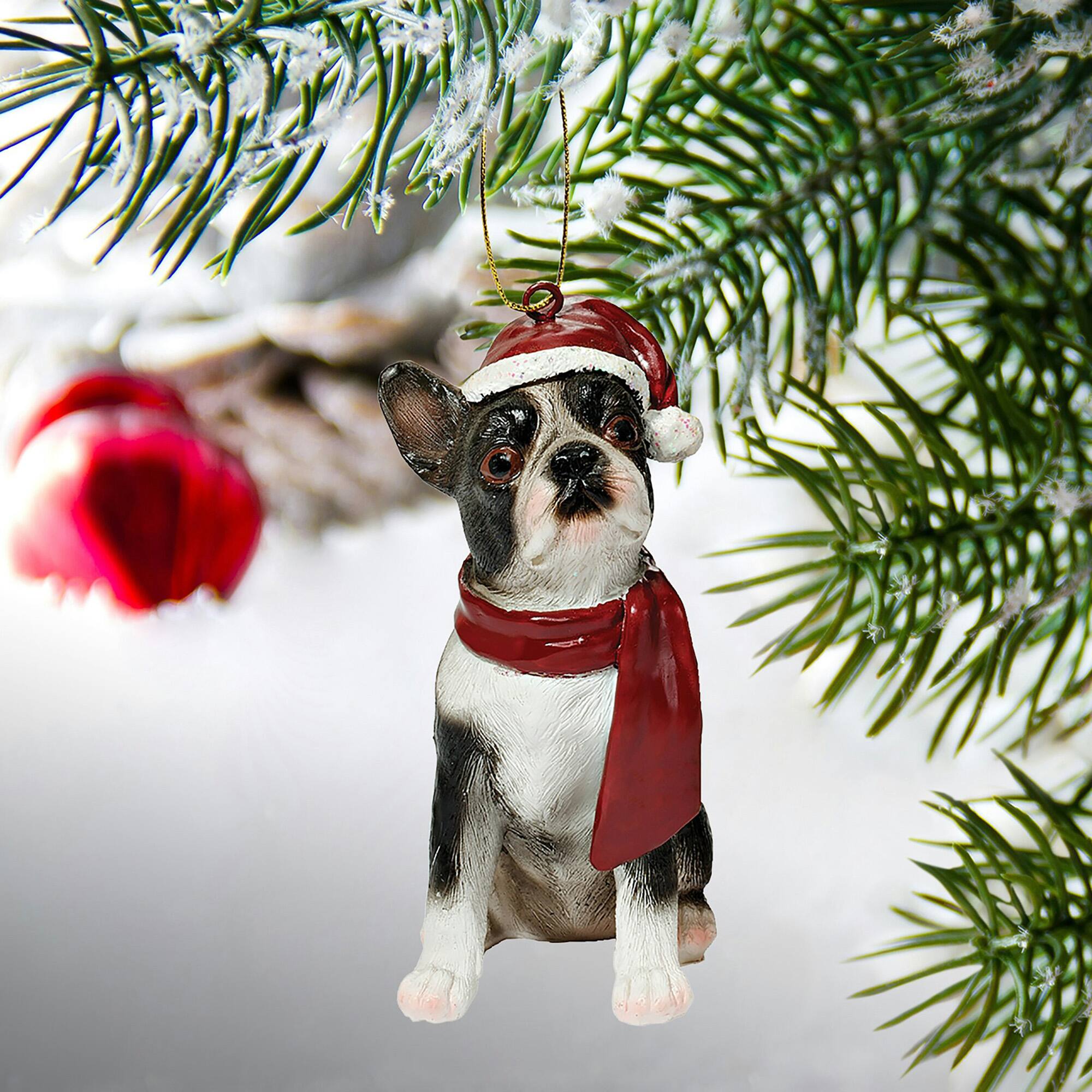 Design Toscano 3.5&#x22; Boston Terrier Ornament Sculpture