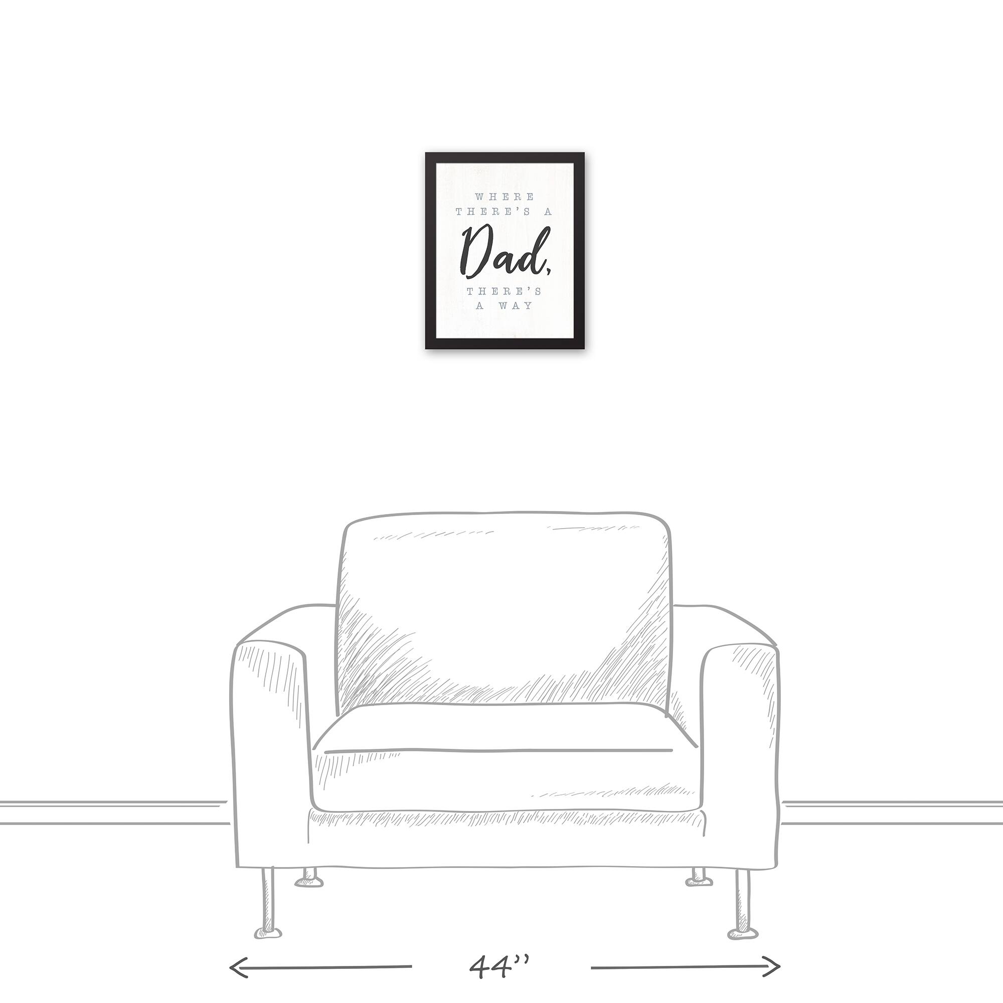 Dad Way Black Framed Canvas