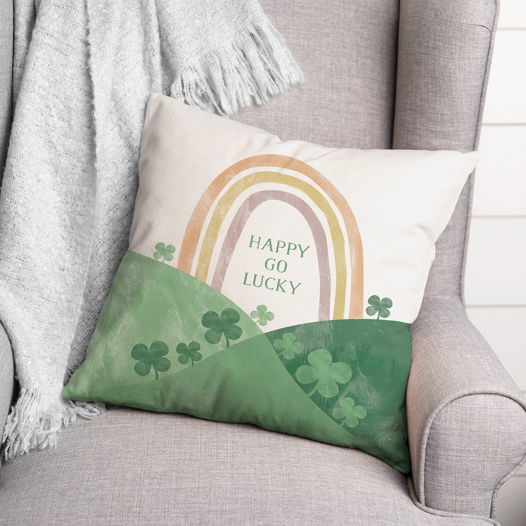 Happy Go Lucky St. Patrick&#x27;s Day Throw Pillow