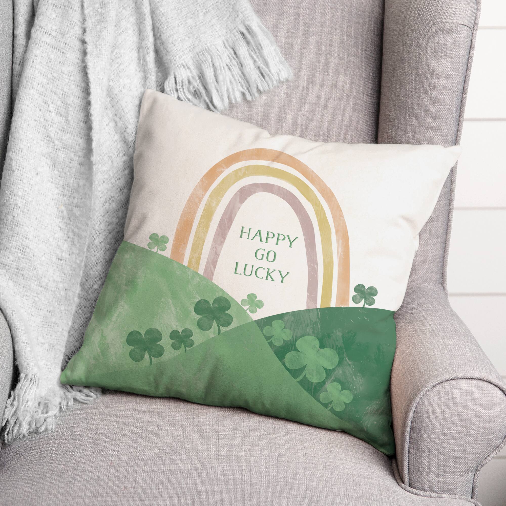 Happy Go Lucky St. Patrick's Day Throw Pillow