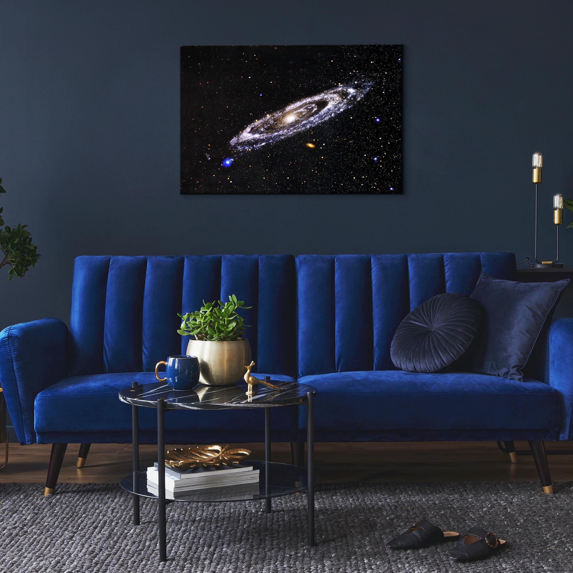 American Art D&#xE9;cor&#x2122; 36&#x22; NASA Galaxy Next Door Glossy Lacquer Canvas Wall Art Print