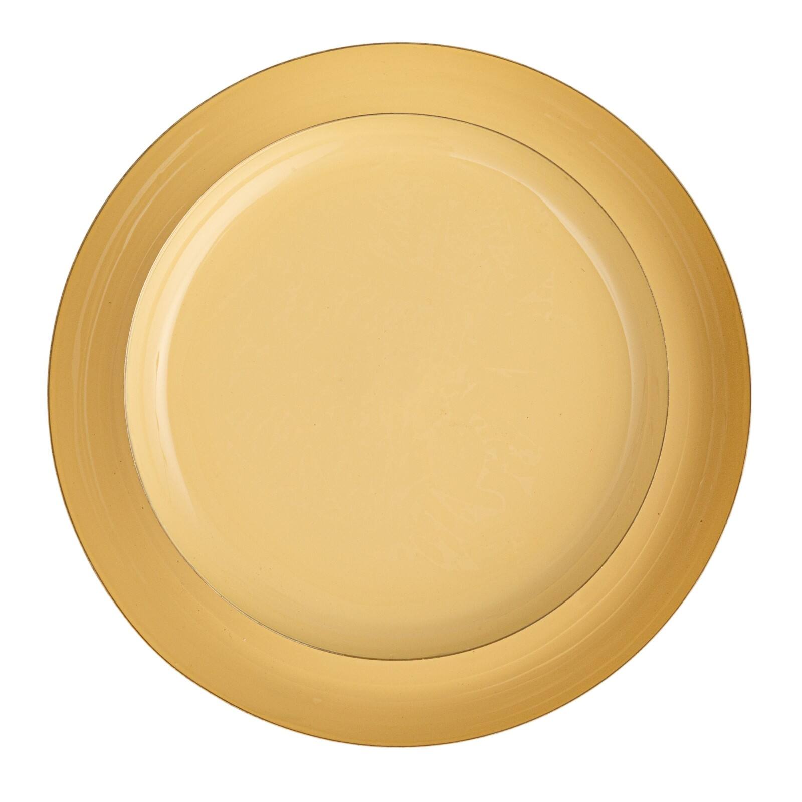Hello Honey&#xAE; 10&#x22; Yellow &#x26; Gold Soleil Enameled Metal 2-Tier Tray